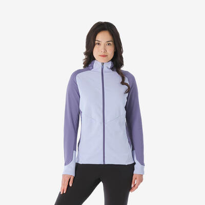 Fleecejacke Damen Reißverschluss Wandern - MH500 Light blau