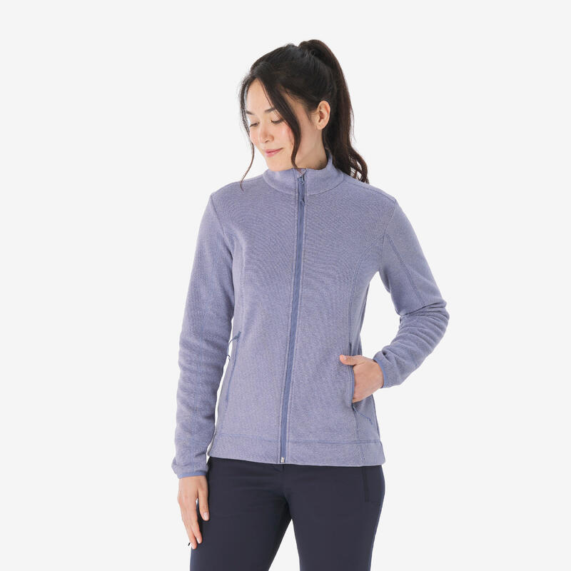 Polaire de randonnée montagne femme, MH100 full zip violet
