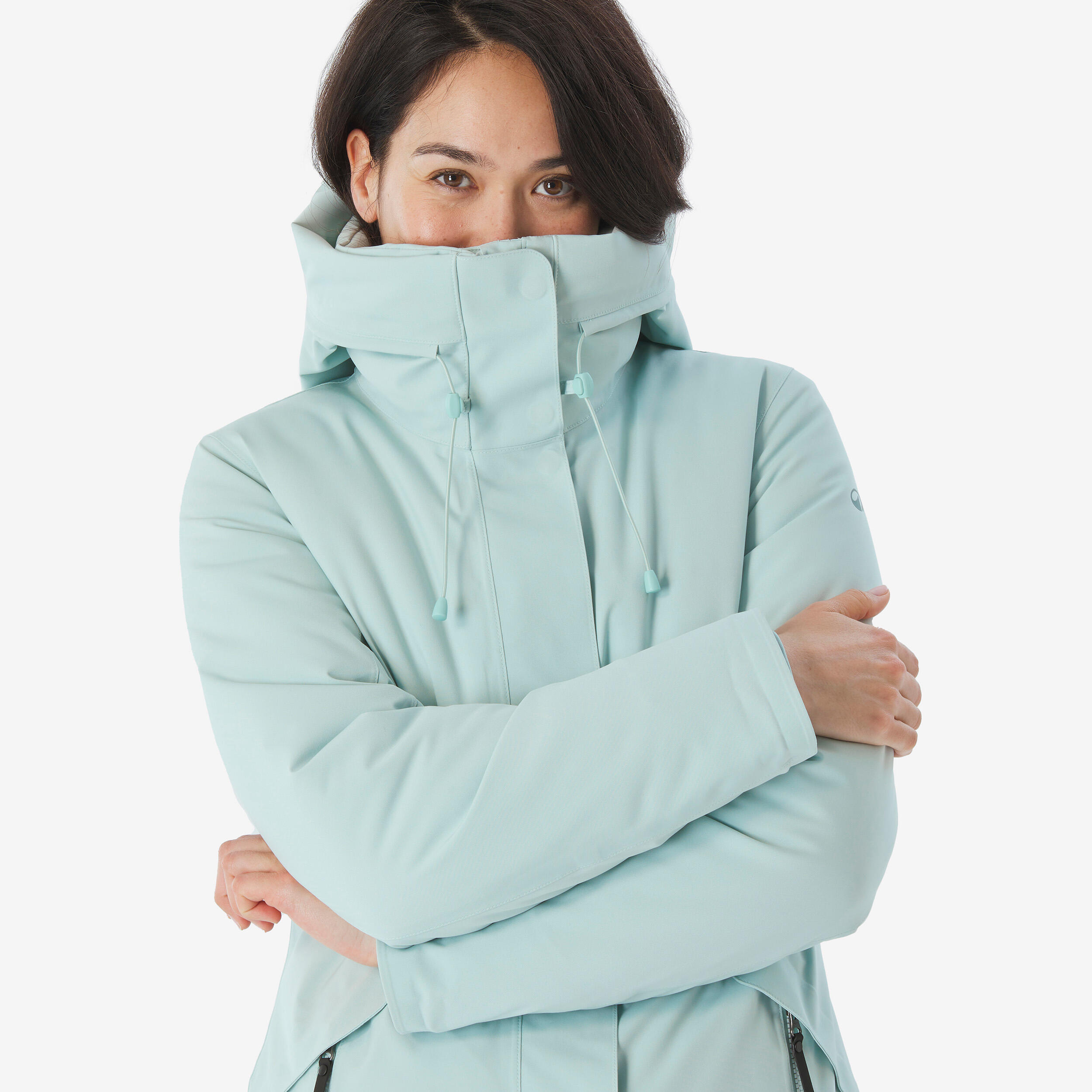 Women’s waterproof hiking parka -10°C, NH500 - Green 9/15