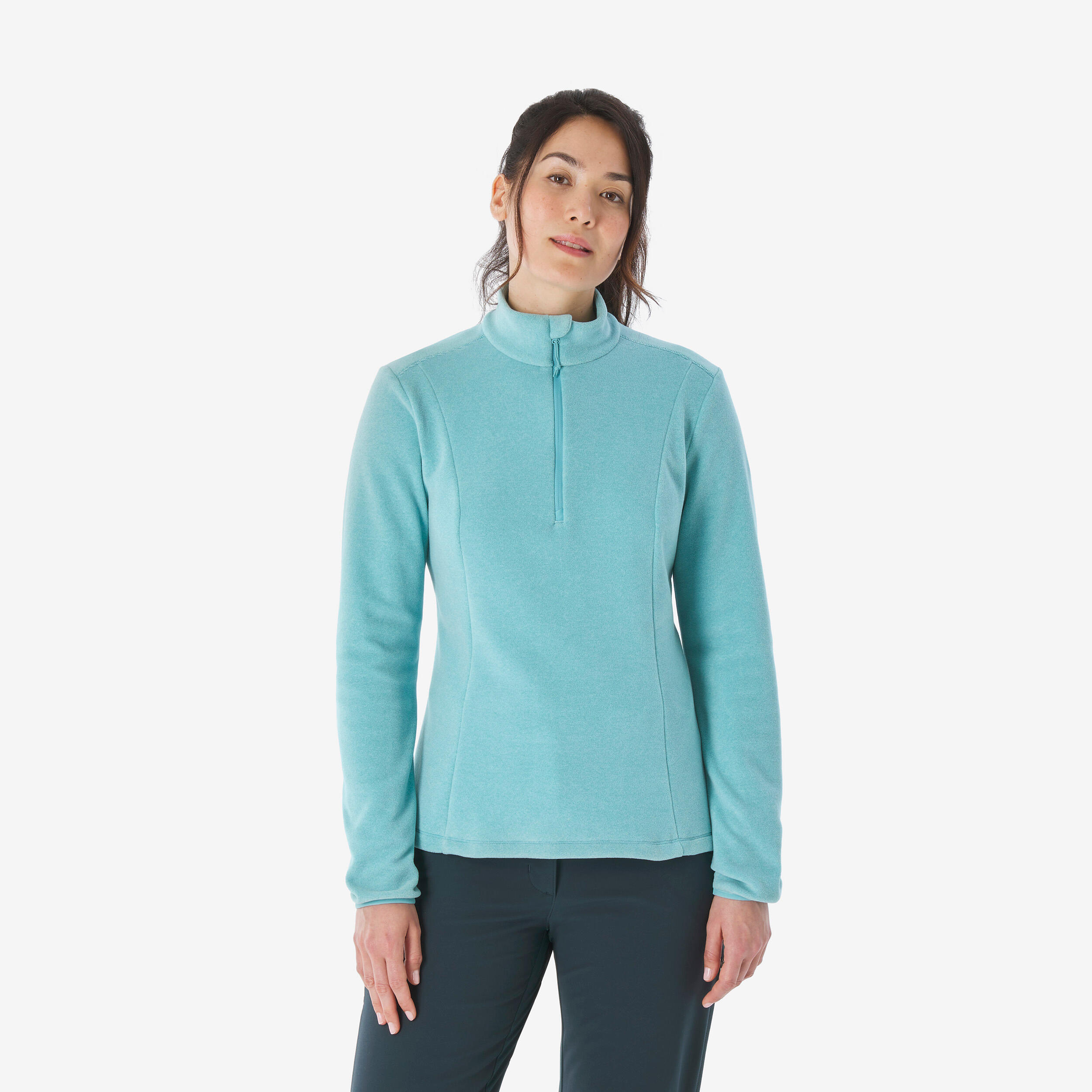 Women’s Mountain Walking Fleece MH100 - Turquoise