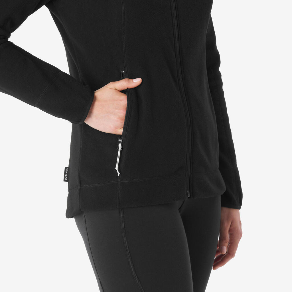 Γυναικείο fleece μπουφάν πεζοπορίας - mh100 - Πορτοκαλί