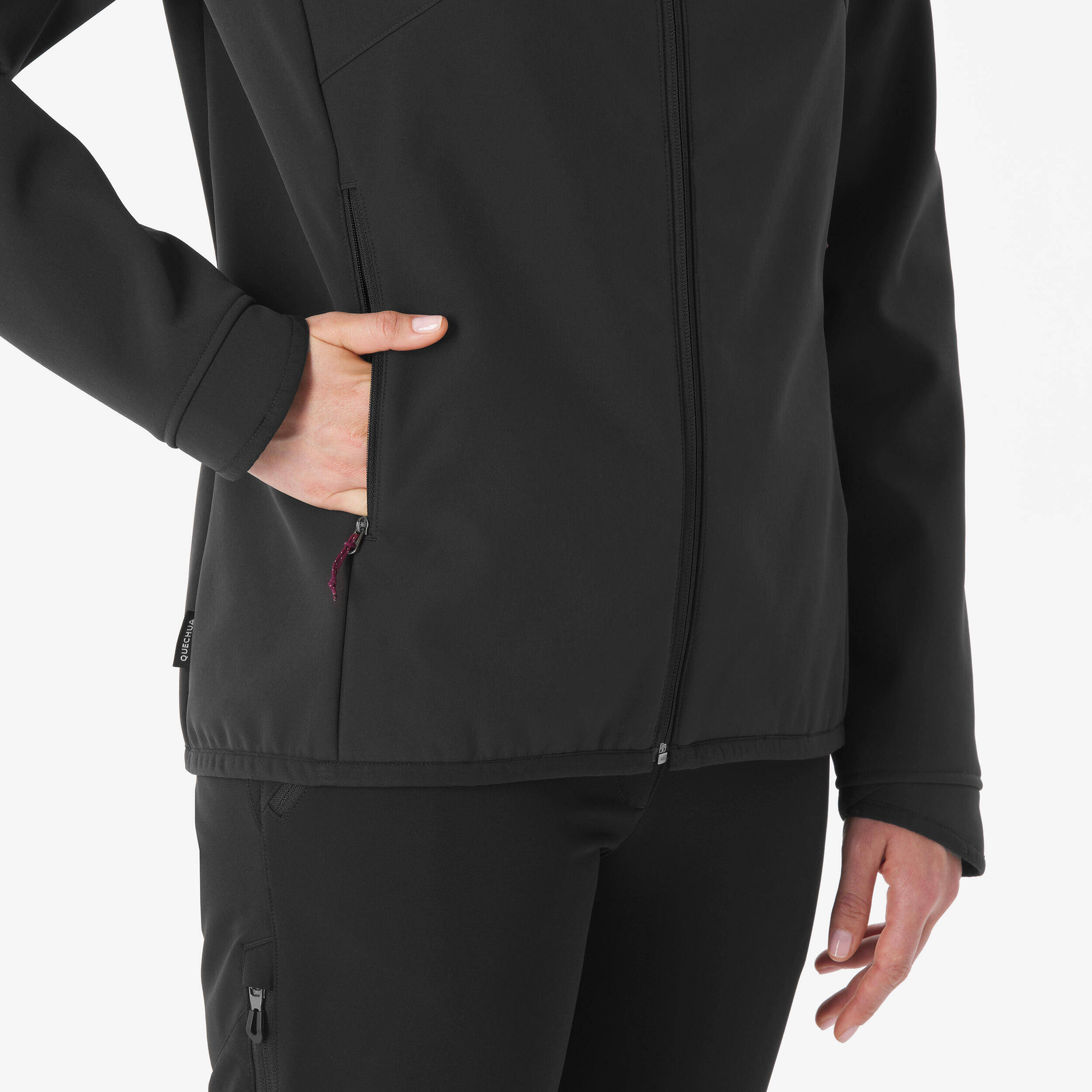 Women’s windproof softshell jacket, MT100 - Black -  5
