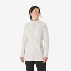 Polaire de randonnée montagne longue femme, MH500 full zip blanc
