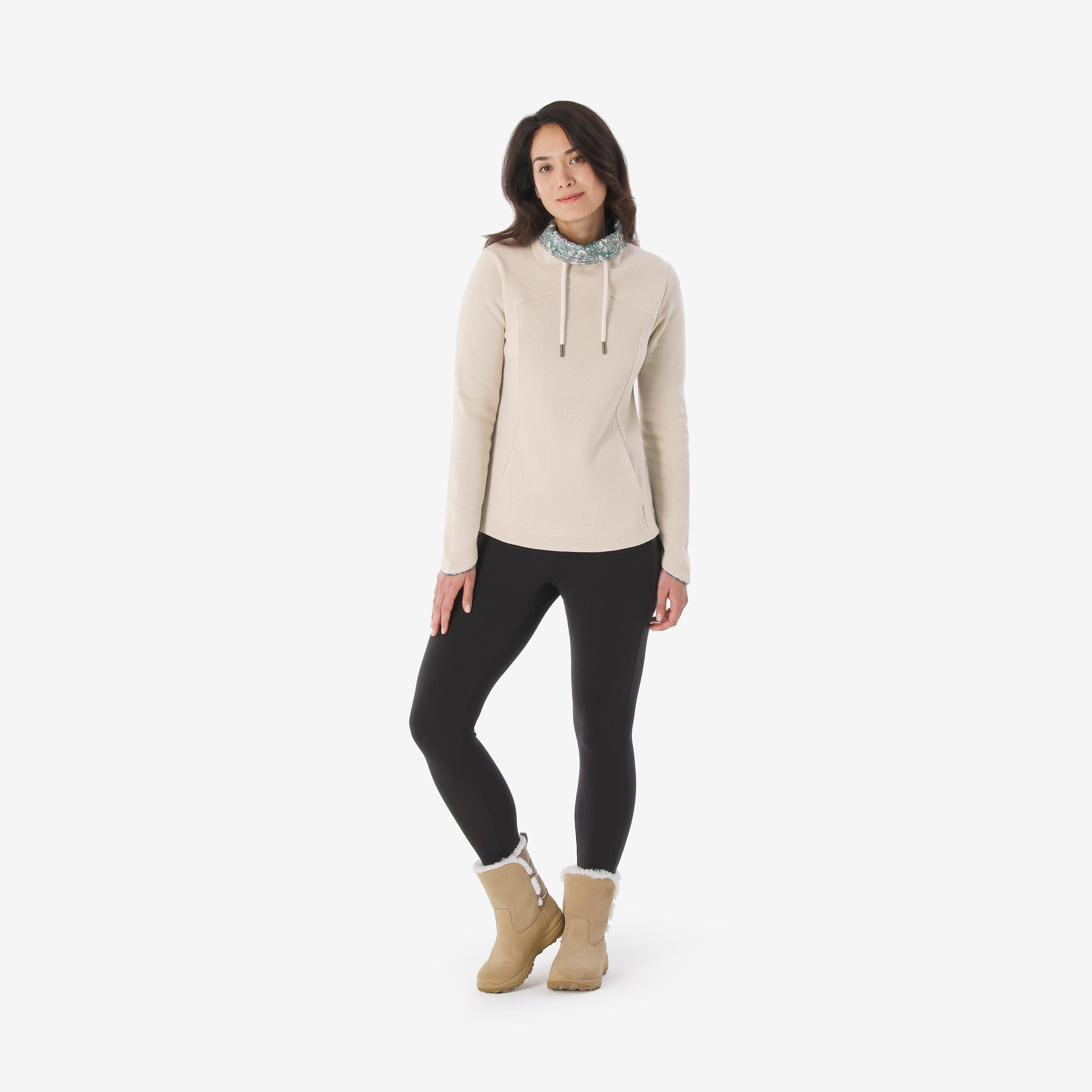Women’s hiking sweatshirt NH100 - Beige