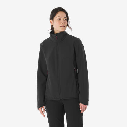 Veste softshell coupe-vent femme, MT100 noir