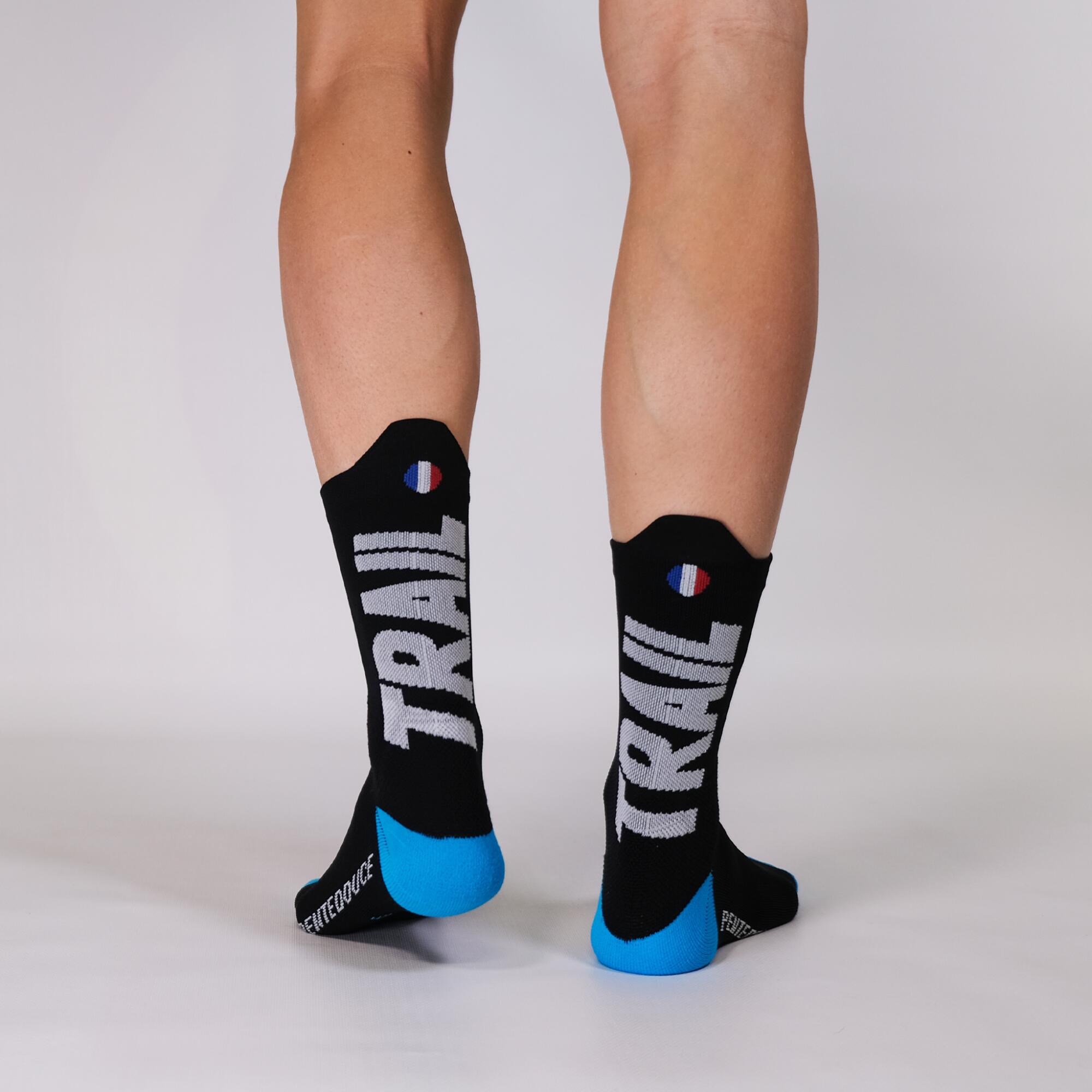 Chaussettes de running Pente Douce NOIRES et BLEUES 2/4