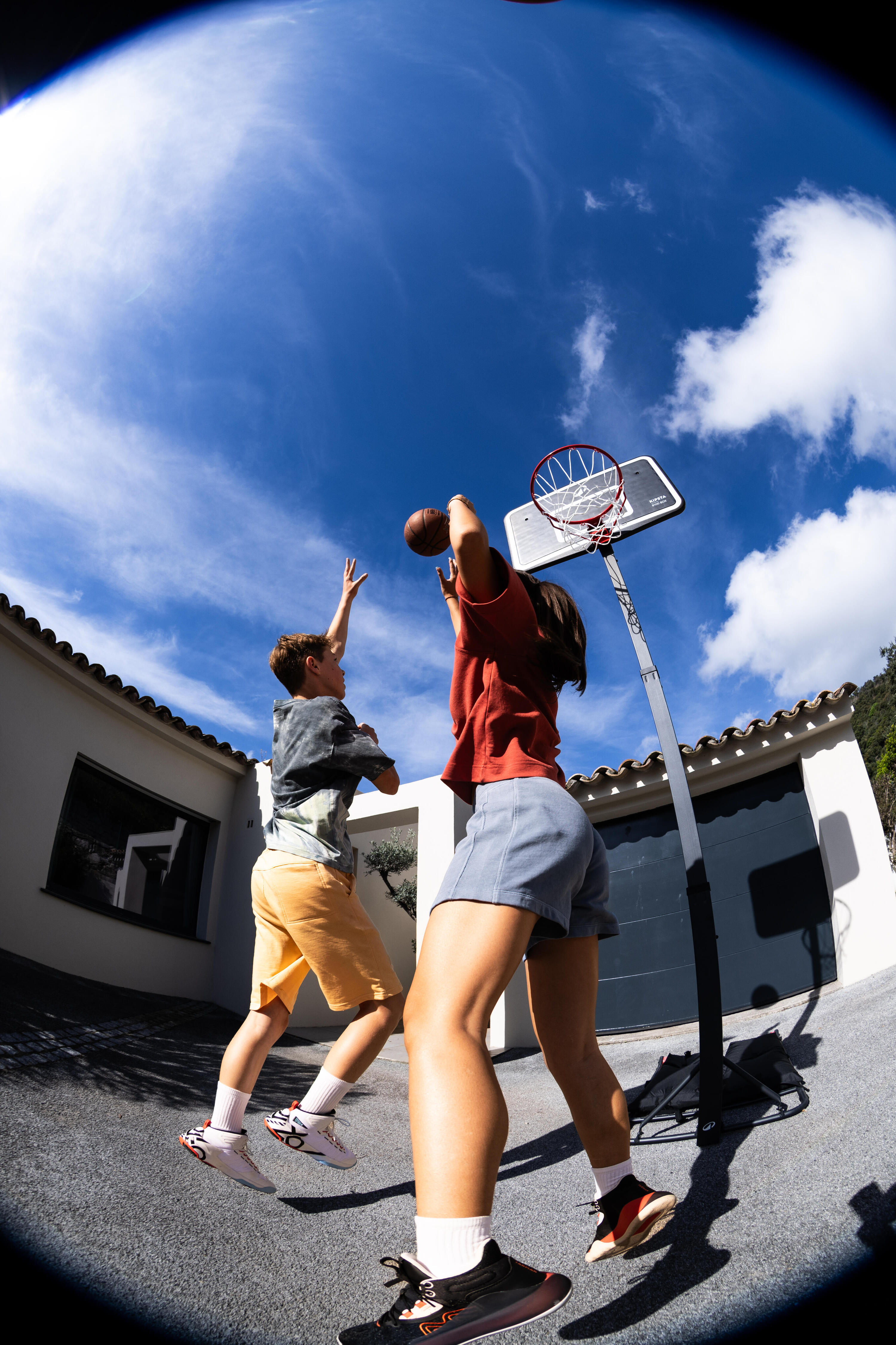 Panier de basketball sur pied pliable à hauteur réglable 2,4-3,1 m, B 100 Box 16/19