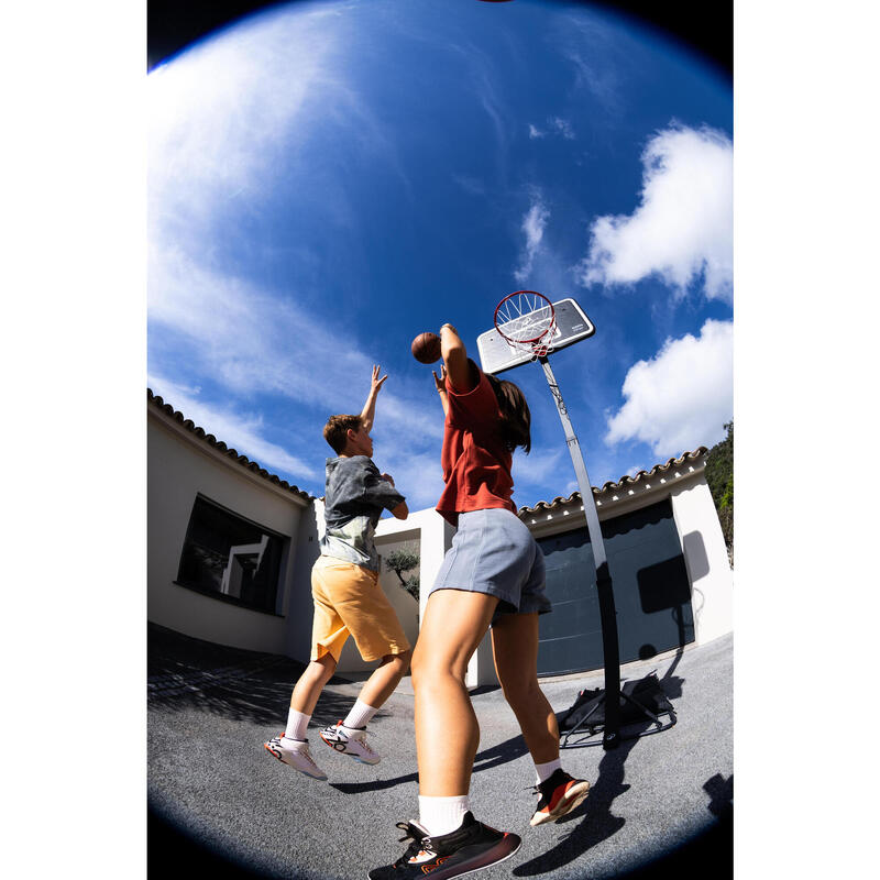 Tabela Basquetebol Dobrável Rodas e Altura Ajustável 2,40m-3,05m B100 Easy Box