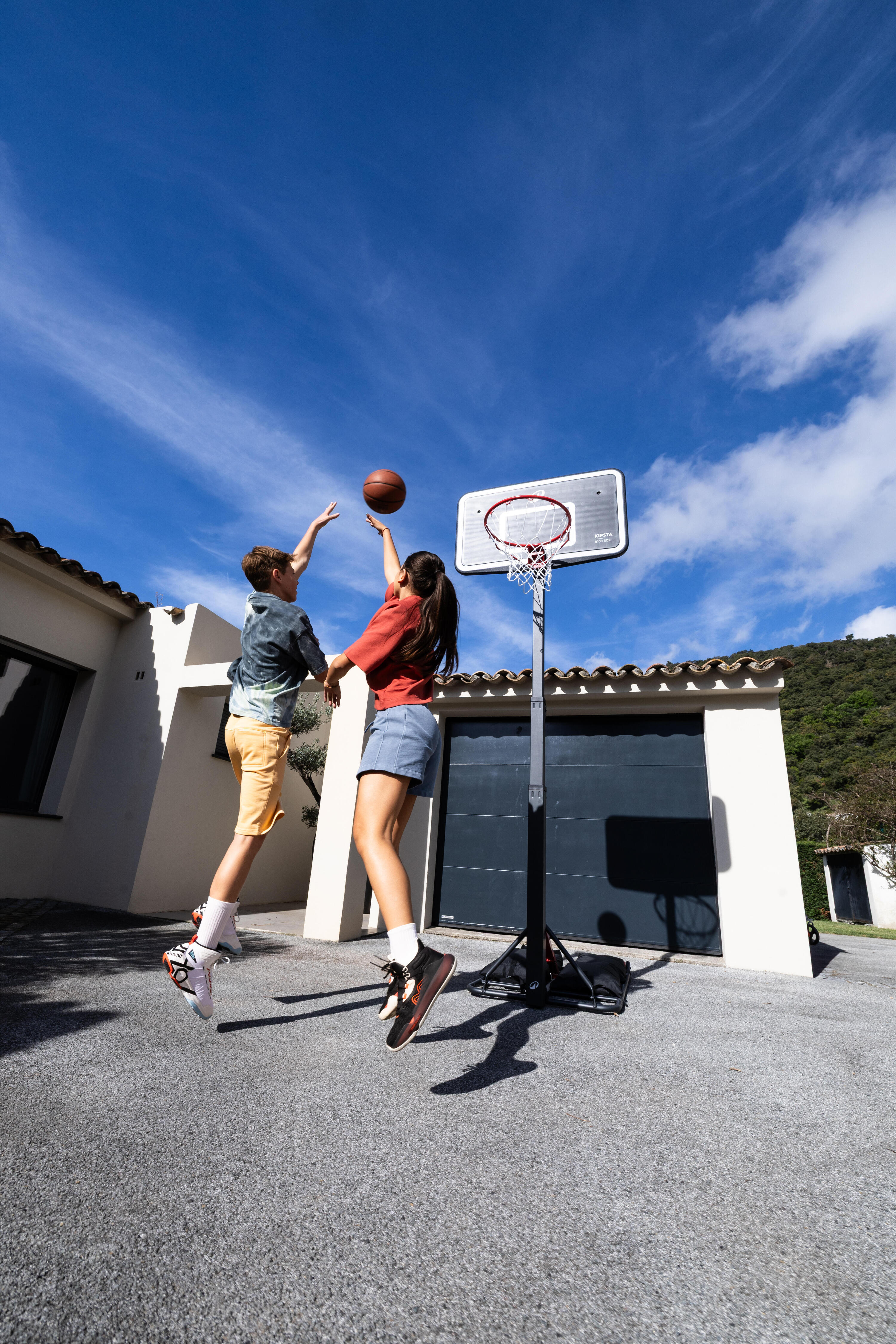 Panier de basketball sur pied pliable à hauteur réglable 2,4-3,1 m, B 100 Box 5/19