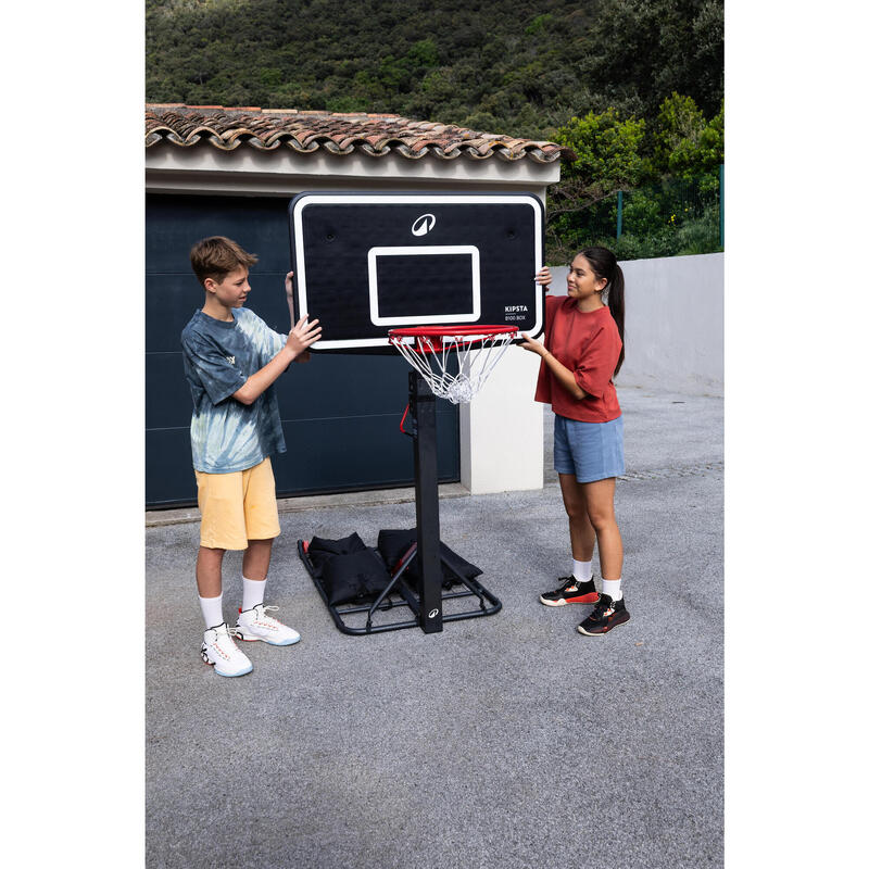 Tabela Basquetebol Dobrável Rodas e Altura Ajustável 2,40m-3,05m B100 Easy Box