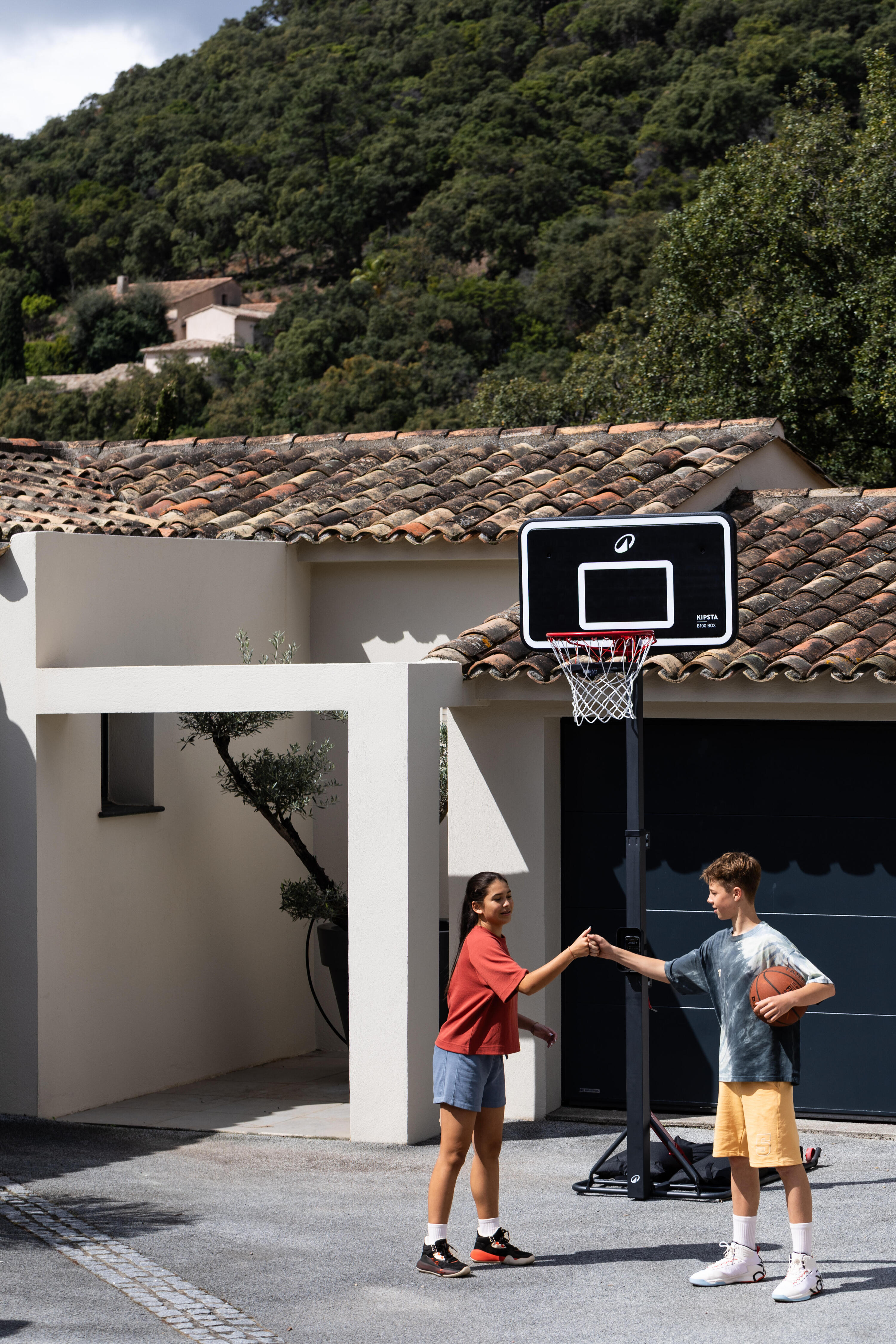 Panier de basketball sur pied pliable à hauteur réglable 2,4-3,1 m, B 100 Box 15/19