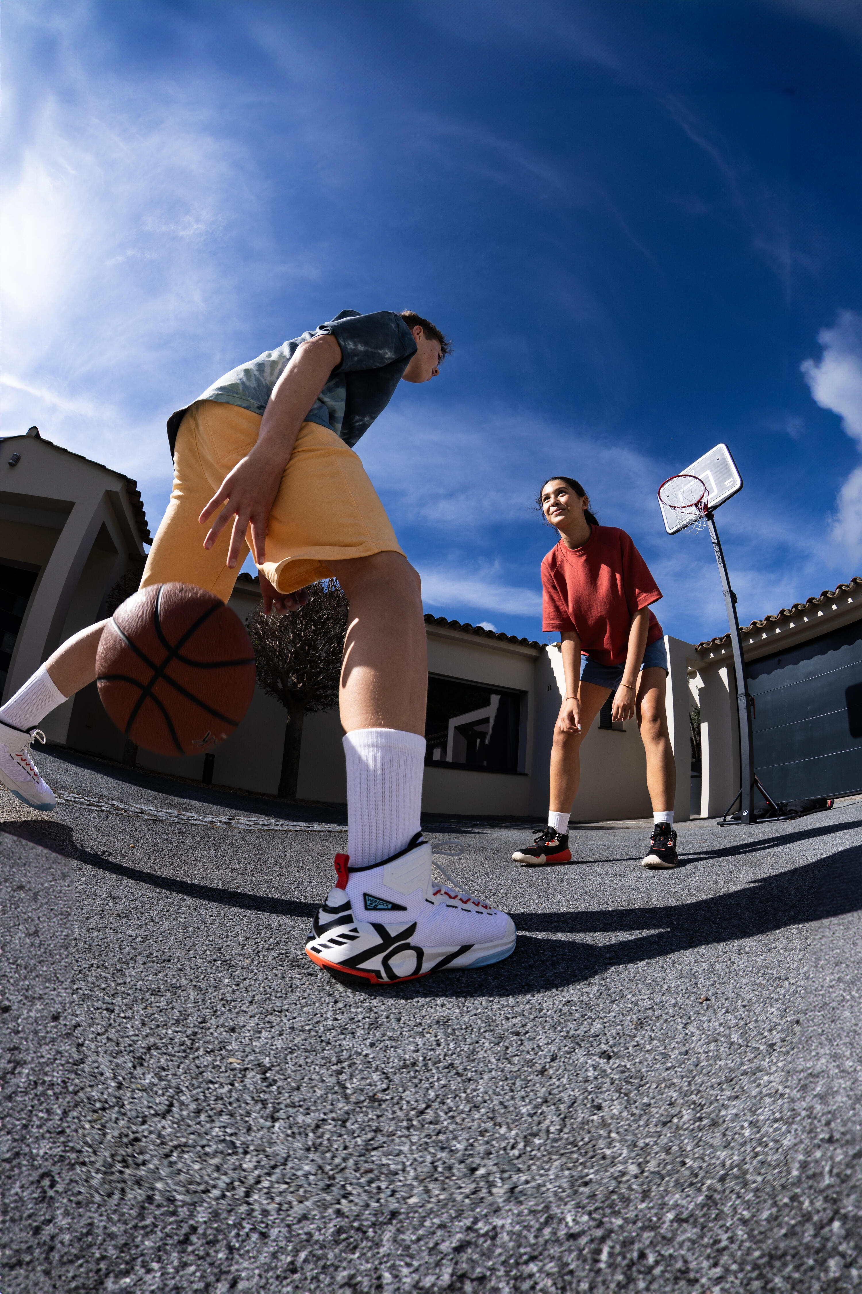 Panier de basketball sur pied pliable à hauteur réglable 2,4-3,1 m, B 100 Box 13/19