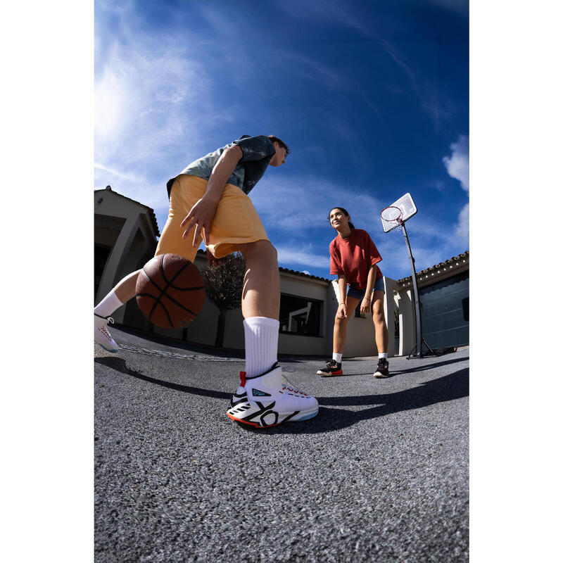 Tabela Basquetebol Dobrável Rodas e Altura Ajustável 2,40m-3,05m B100 Easy Box