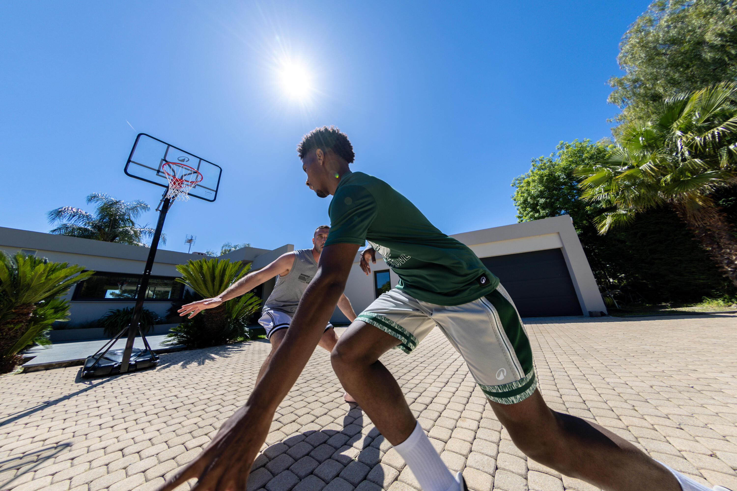 Panier basket sur pied déporté spécial dunk réglable 2,40 à 3,05 m, B700 13/21