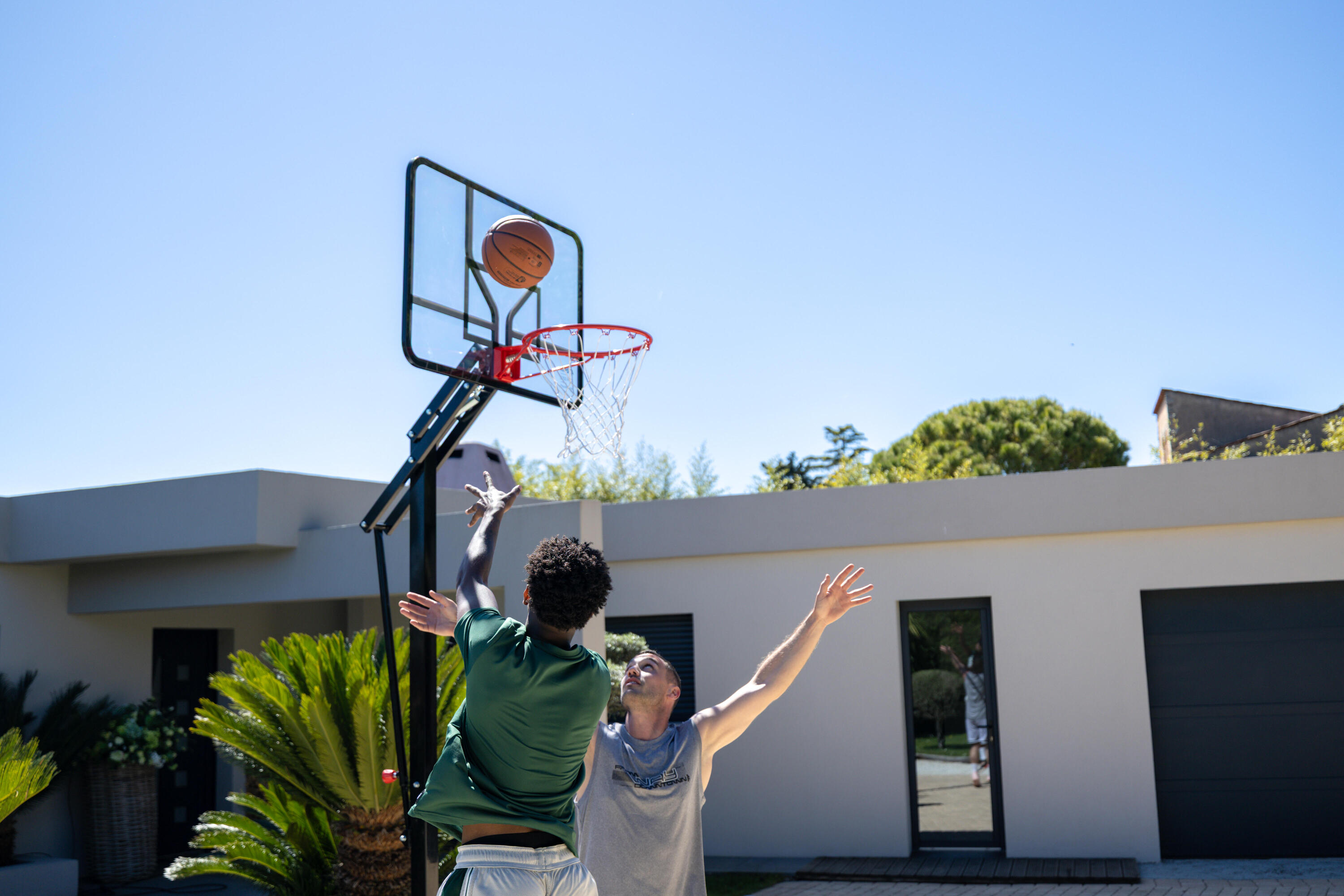 Panier basket sur pied déporté spécial dunk réglable 2,40 à 3,05 m, B700 5/21