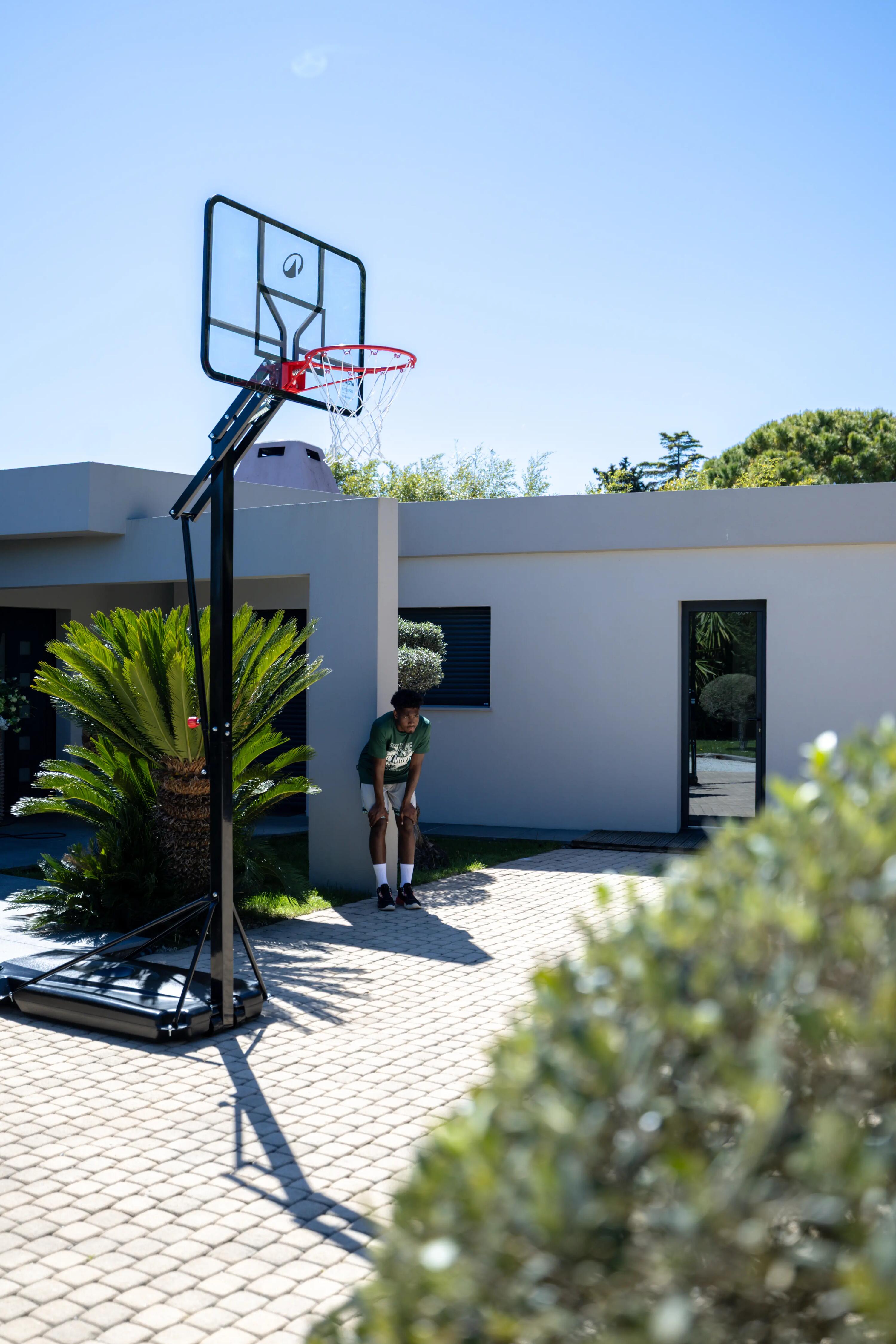 Overhanging Basketball Hoop for Dunking, Height Adjustable 2.40m to 3.05m, B700 -  5