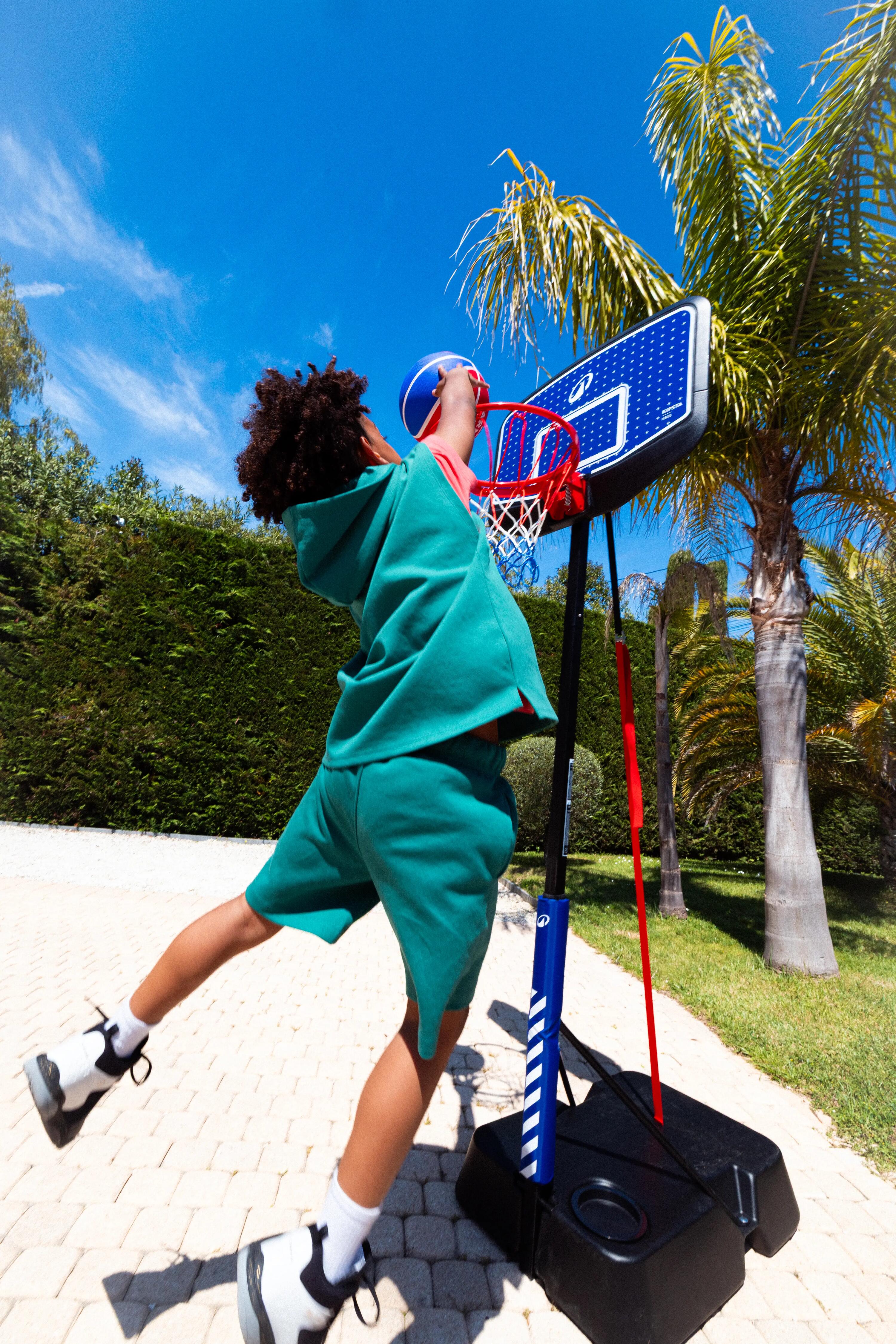 Kinder Basketballkorb mit Ständer höhenverstellbar 1,60-2,2m – K900 blau/schwarz 3/22