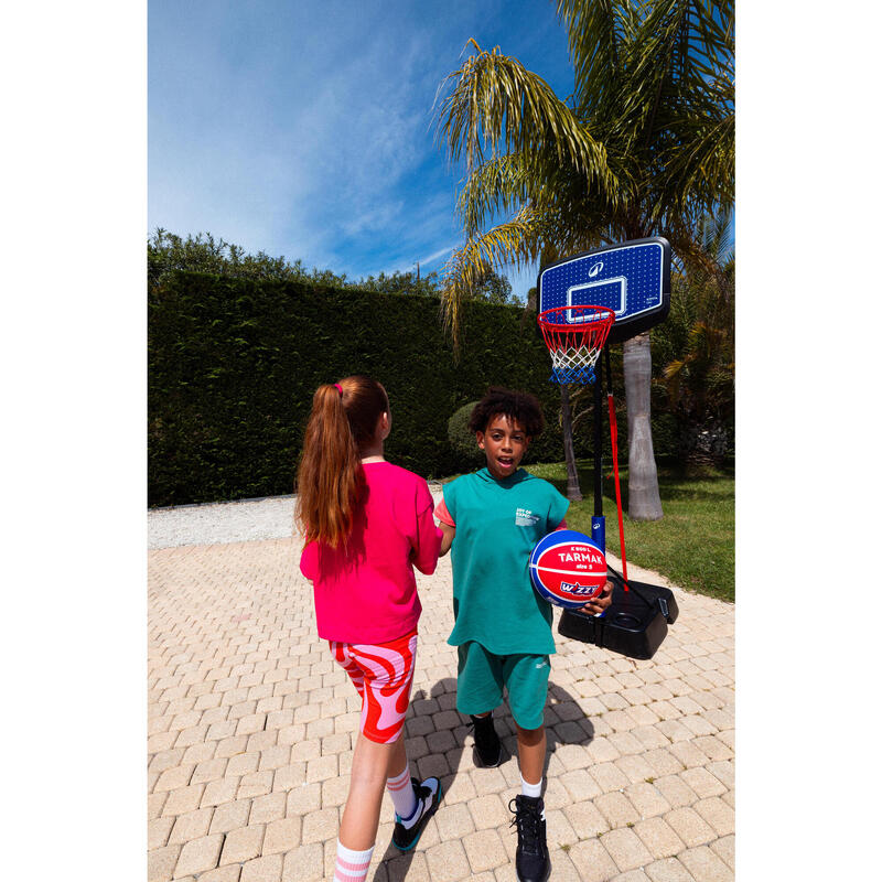 Panier de basket enfant dunk sur pied réglable 1,60m à 2,20m - K900 V2 bleu noir