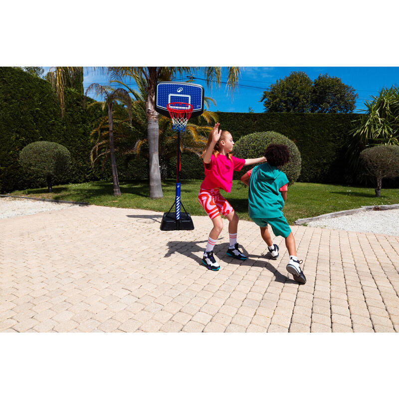 Panier de basket enfant dunk sur pied réglable 1,60m à 2,20m - K900 V2 bleu noir