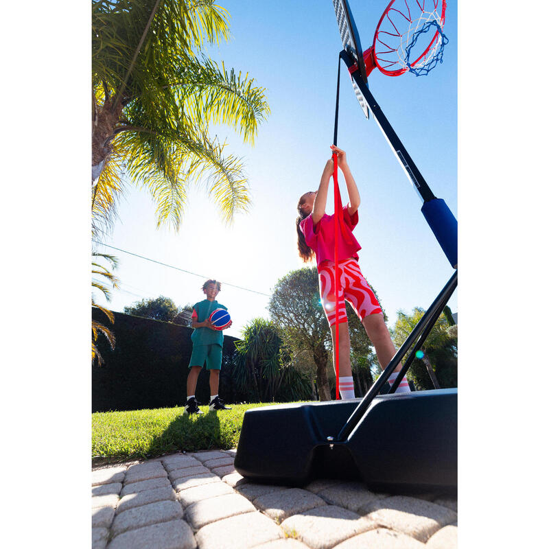 Panier de basket enfant dunk sur pied réglable 1,60m à 2,20m - K900 V2 bleu noir