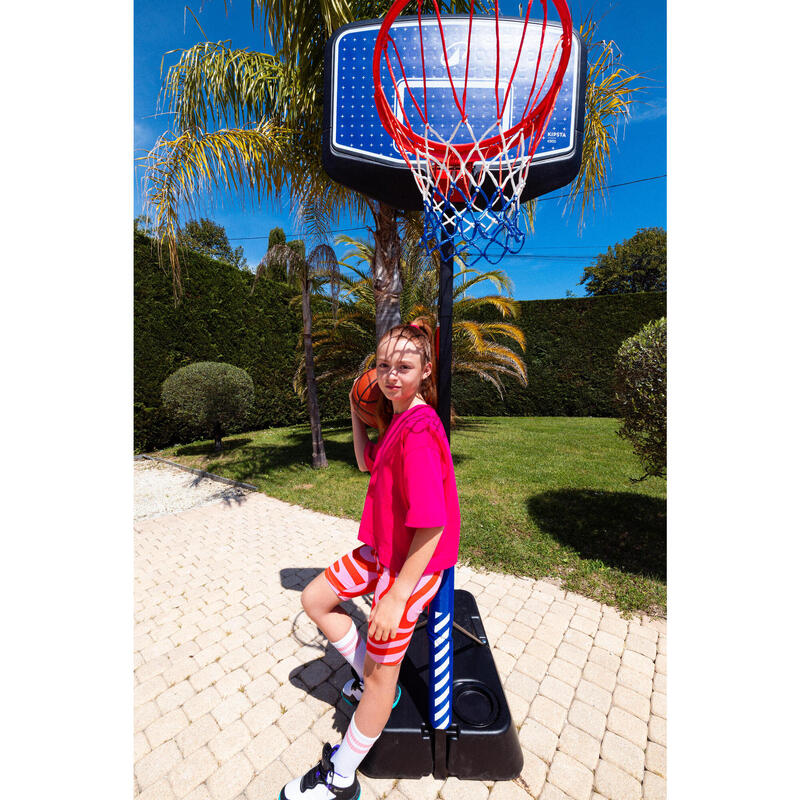 Panier de basket enfant dunk sur pied réglable 1,60m à 2,20m - K900 V2 bleu noir
