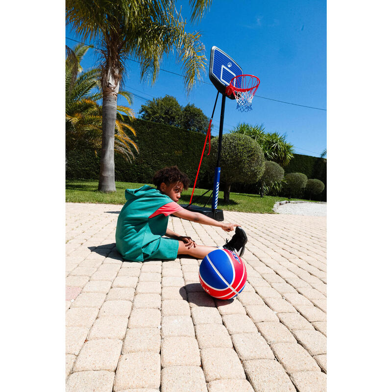 Panier de basket enfant dunk sur pied réglable 1,60m à 2,20m - K900 V2 bleu noir