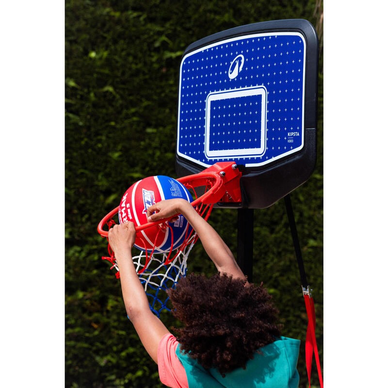 Panier de basket enfant dunk sur pied réglable 1,60m à 2,20m - K900 V2 bleu noir