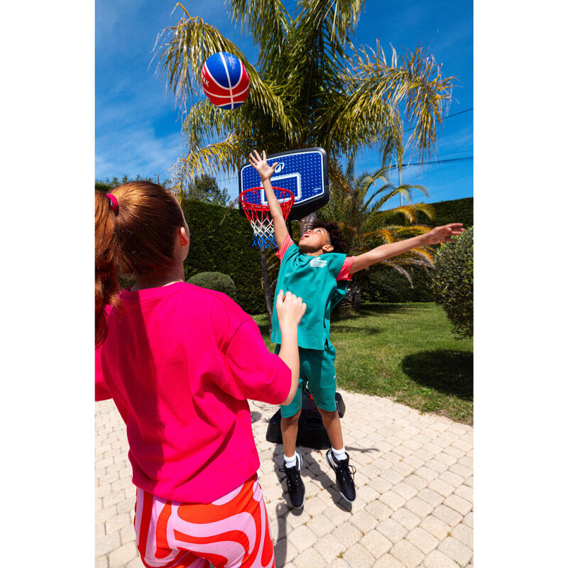 Panier de basket enfant dunk sur pied réglable 1,60m à 2,20m - K900 V2 bleu noir