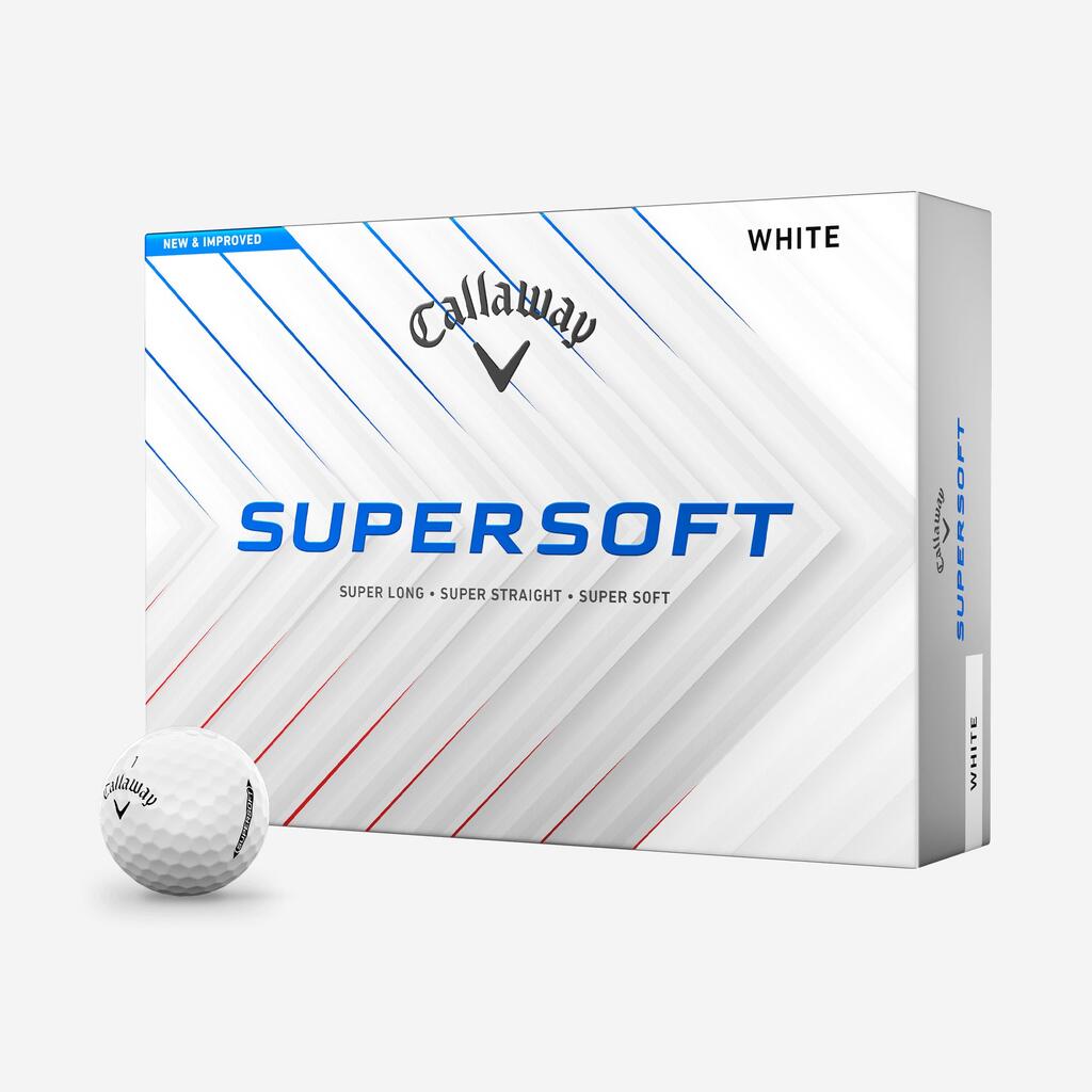 Žogice za golf x12, Callaway Supersoft bele
