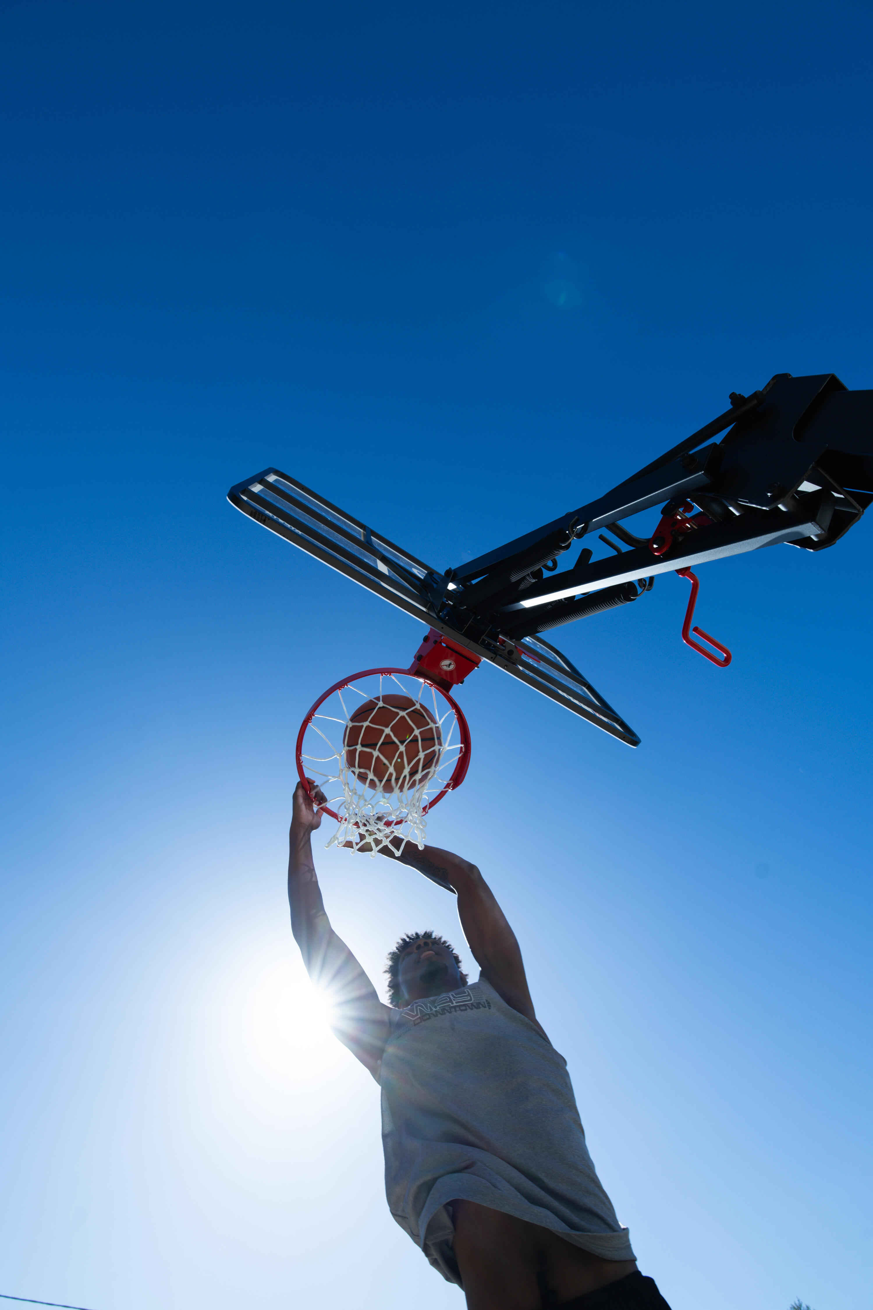 Panier de basket pliable sur roue réglable de 2,10m à 3,05m - B900 BOX NBA 15/20