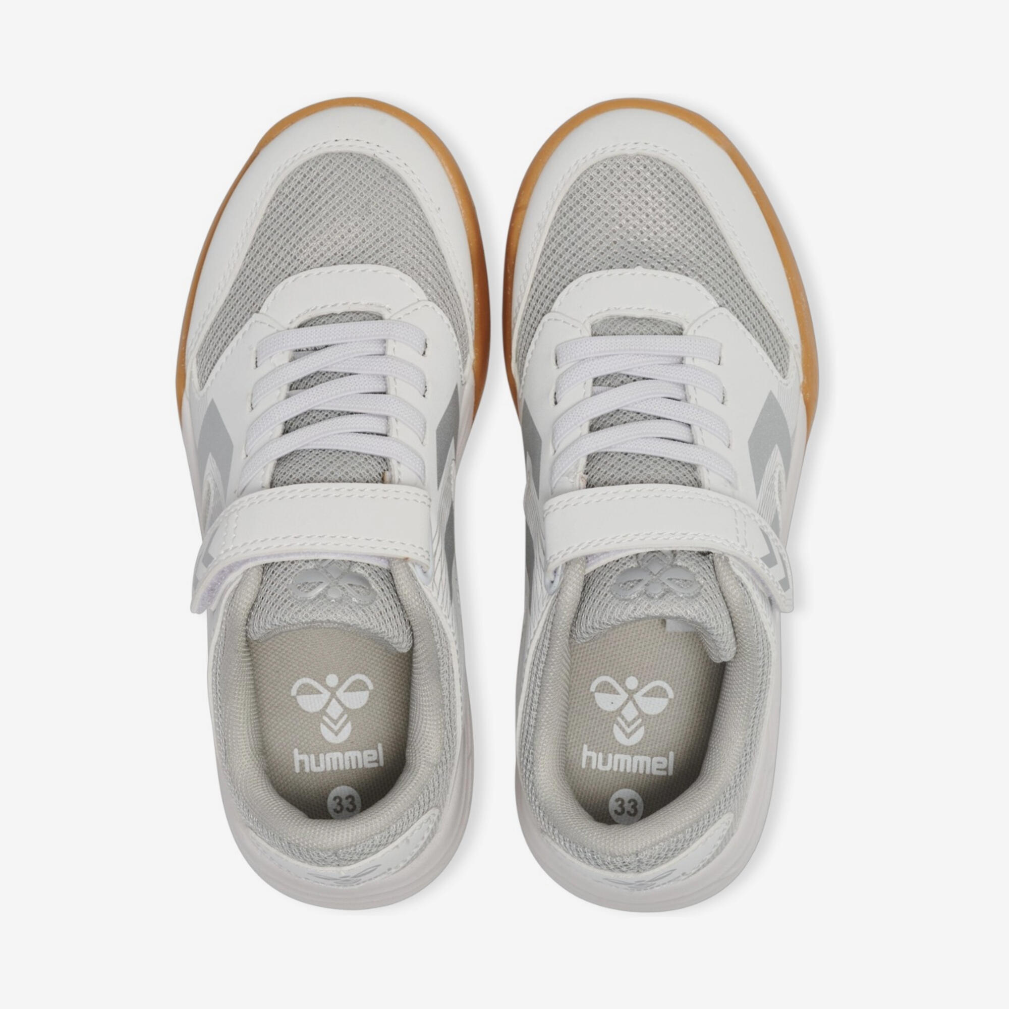 Scarpe pallamano bambino Hummel MULTIPLAY VC JR con strap beige 4/8
