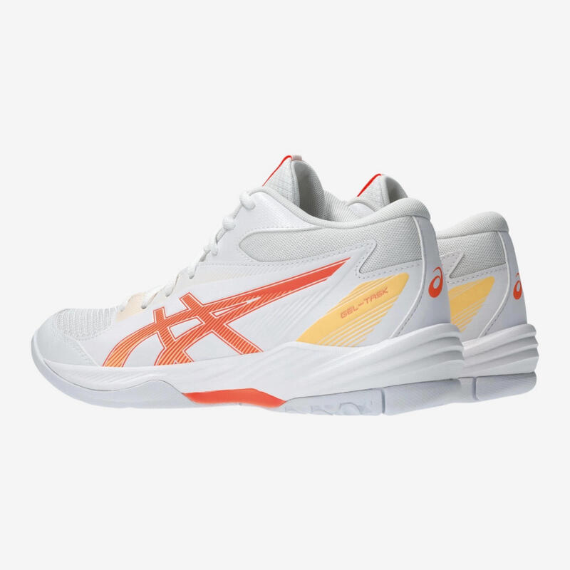 Adult Volleyball Shoes ASICS Gel-Task Mid MT4 white and orange