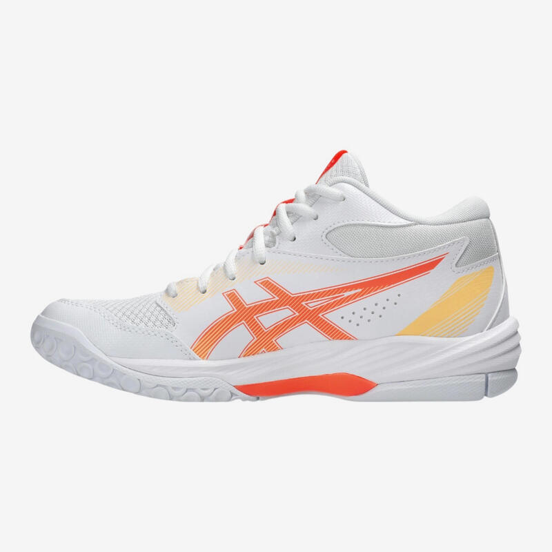 Adult Volleyball Shoes ASICS Gel-Task Mid MT4 white and orange