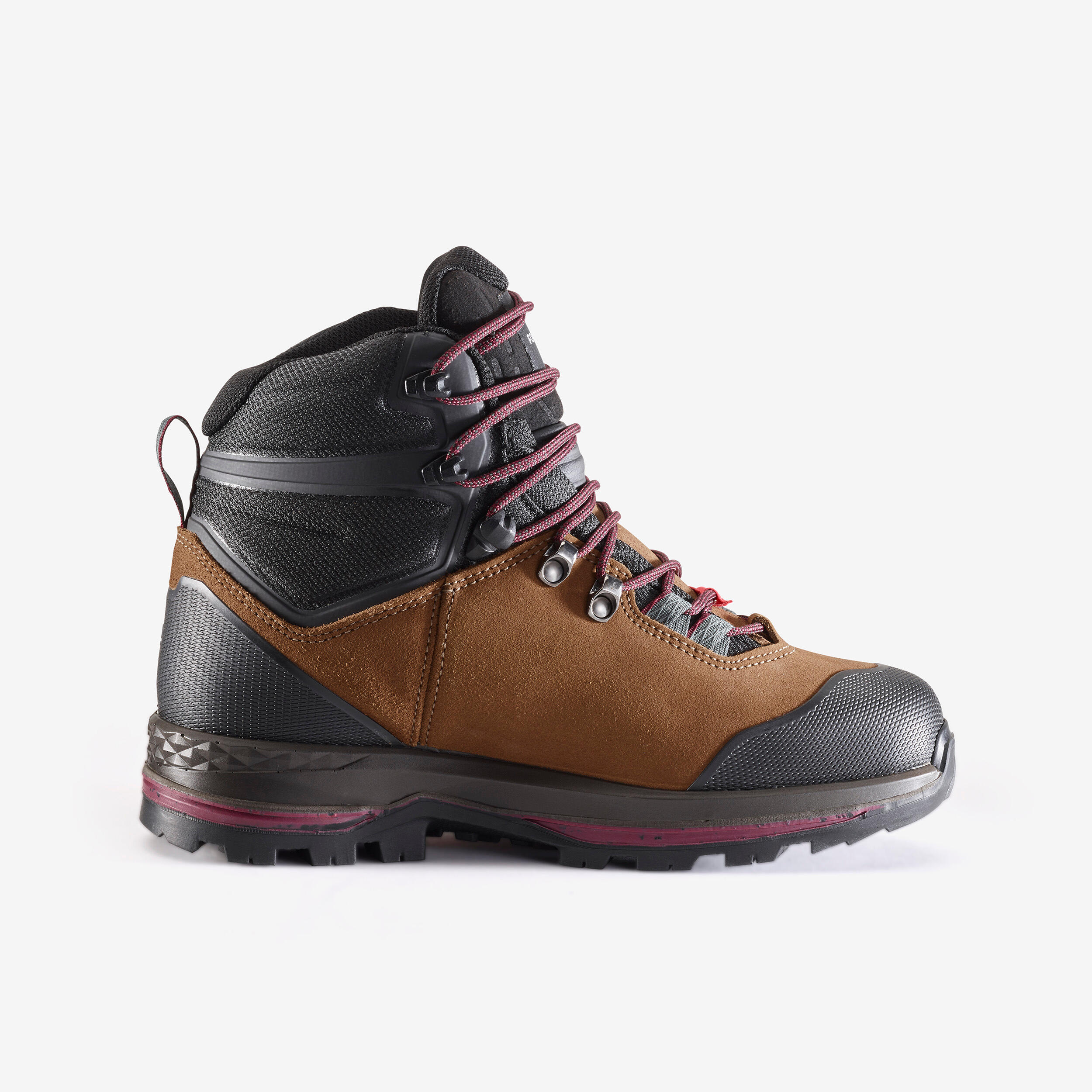 WOMEN'S WATERPROOF LEATHER HIGH TREKKING BOOTS - mt100 - WIDE