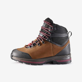 Chaussures trekking cuir imperméables - mt100 - large - femme haute