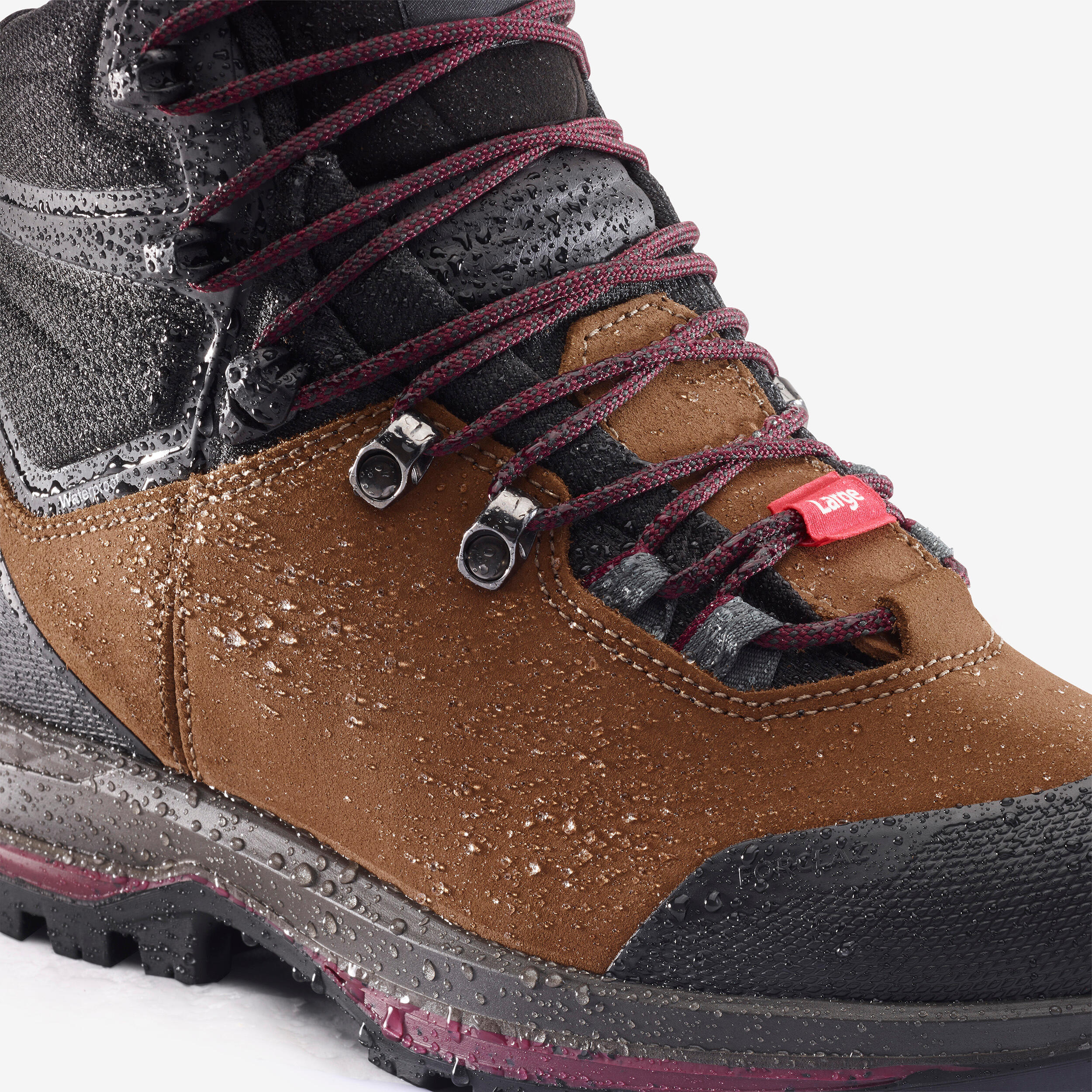 WOMEN'S WATERPROOF LEATHER HIGH TREKKING BOOTS - mt100 - WIDE