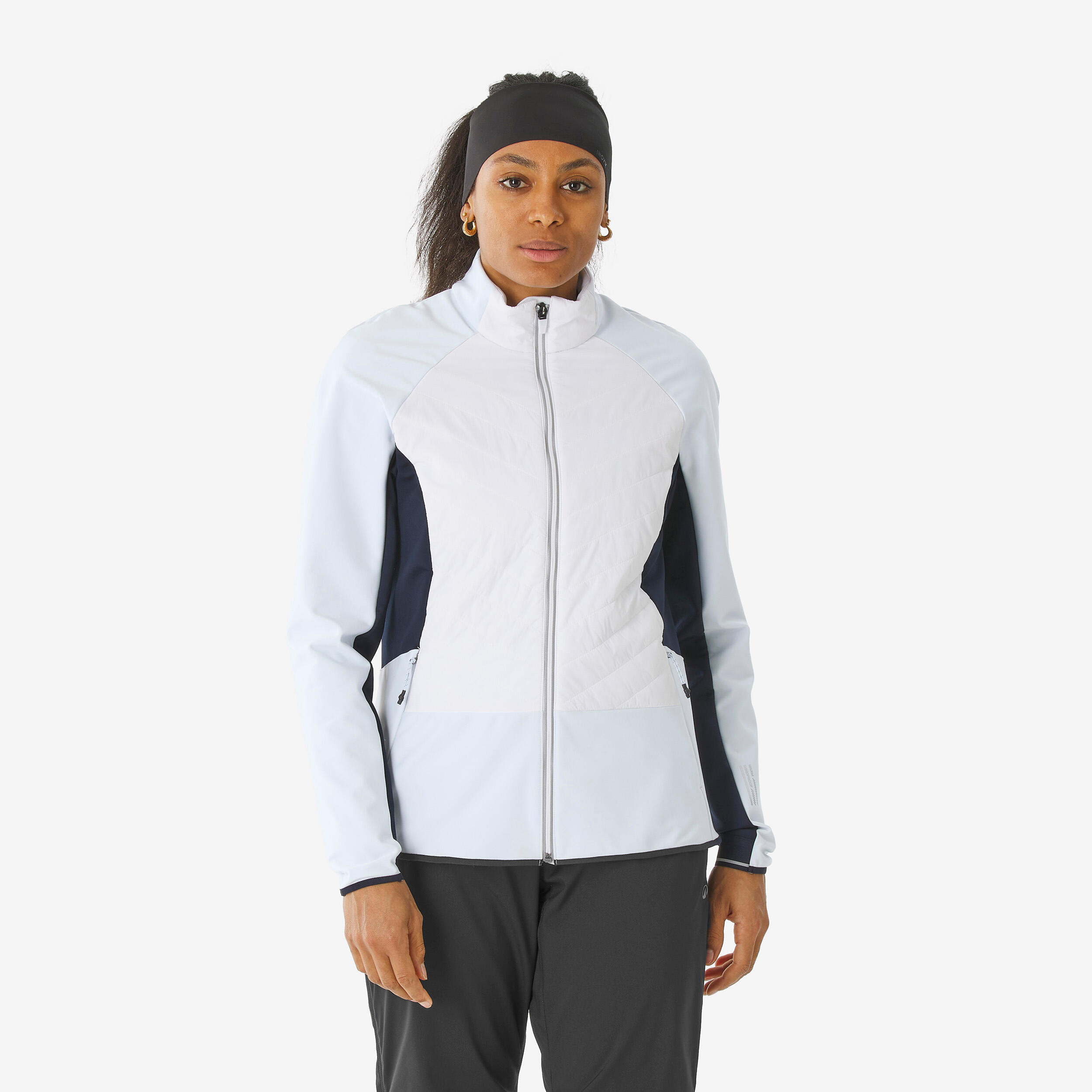 WEDZE Women's Windproof Cross-country Ski Jacket XCS 500 - White/Blue
