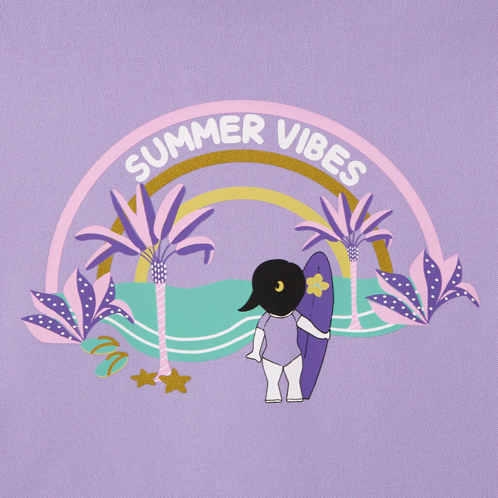 חולצת טי לגלישה עם הגנת UV לילדים - 100 כחול שמים