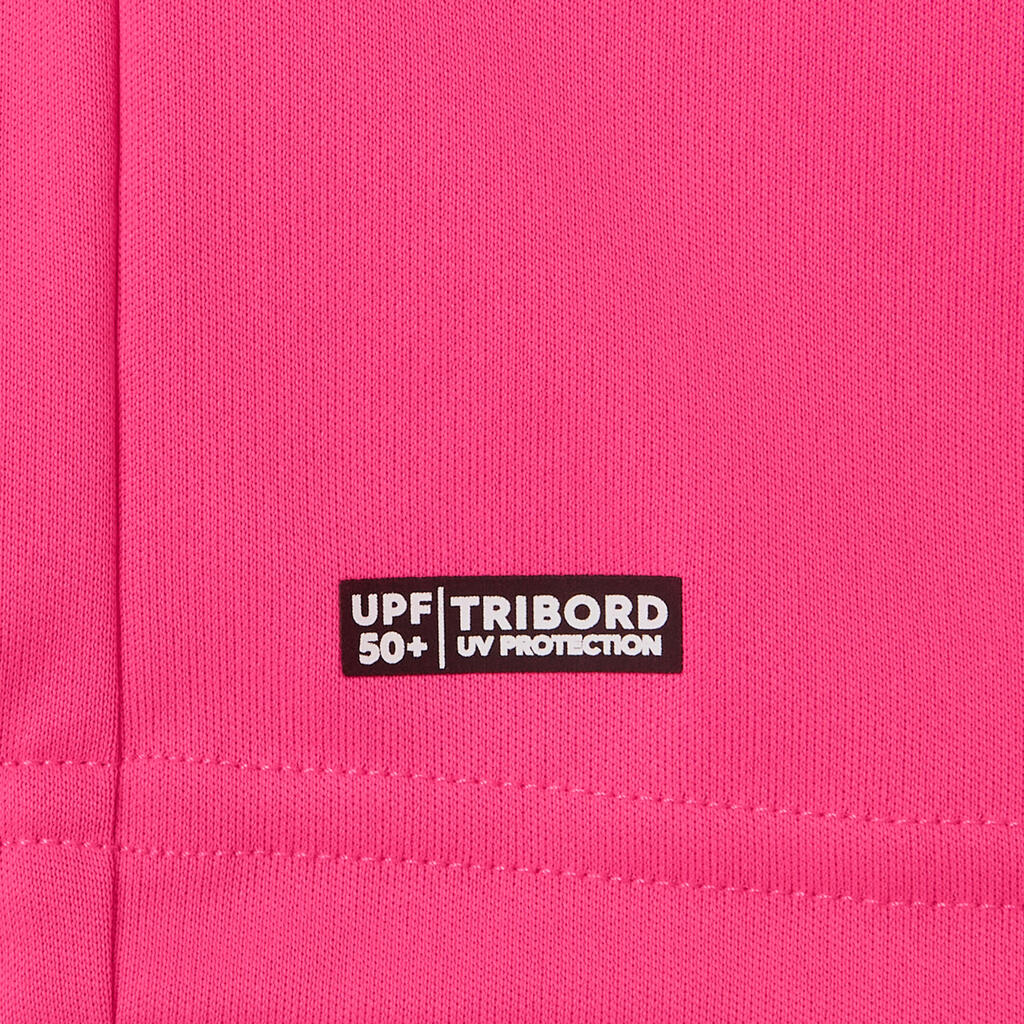 T-shirt anti UV manches longues surf Junior - 100 rose