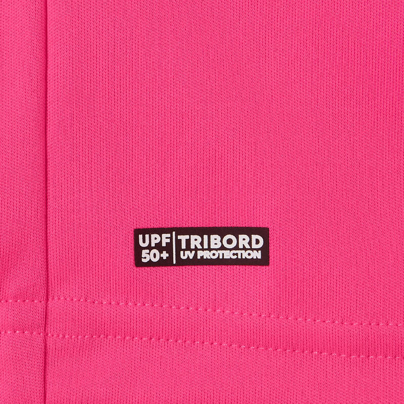 T-shirt anti UV manches longues surf Junior - 100 rose