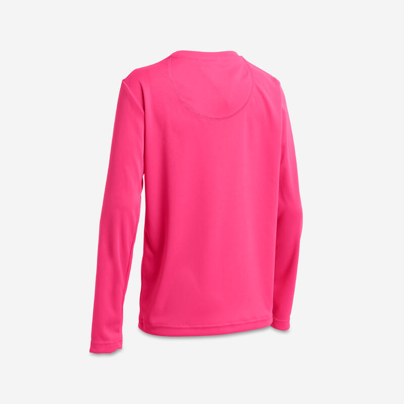T-shirt anti UV manches longues surf Junior - 100 rose