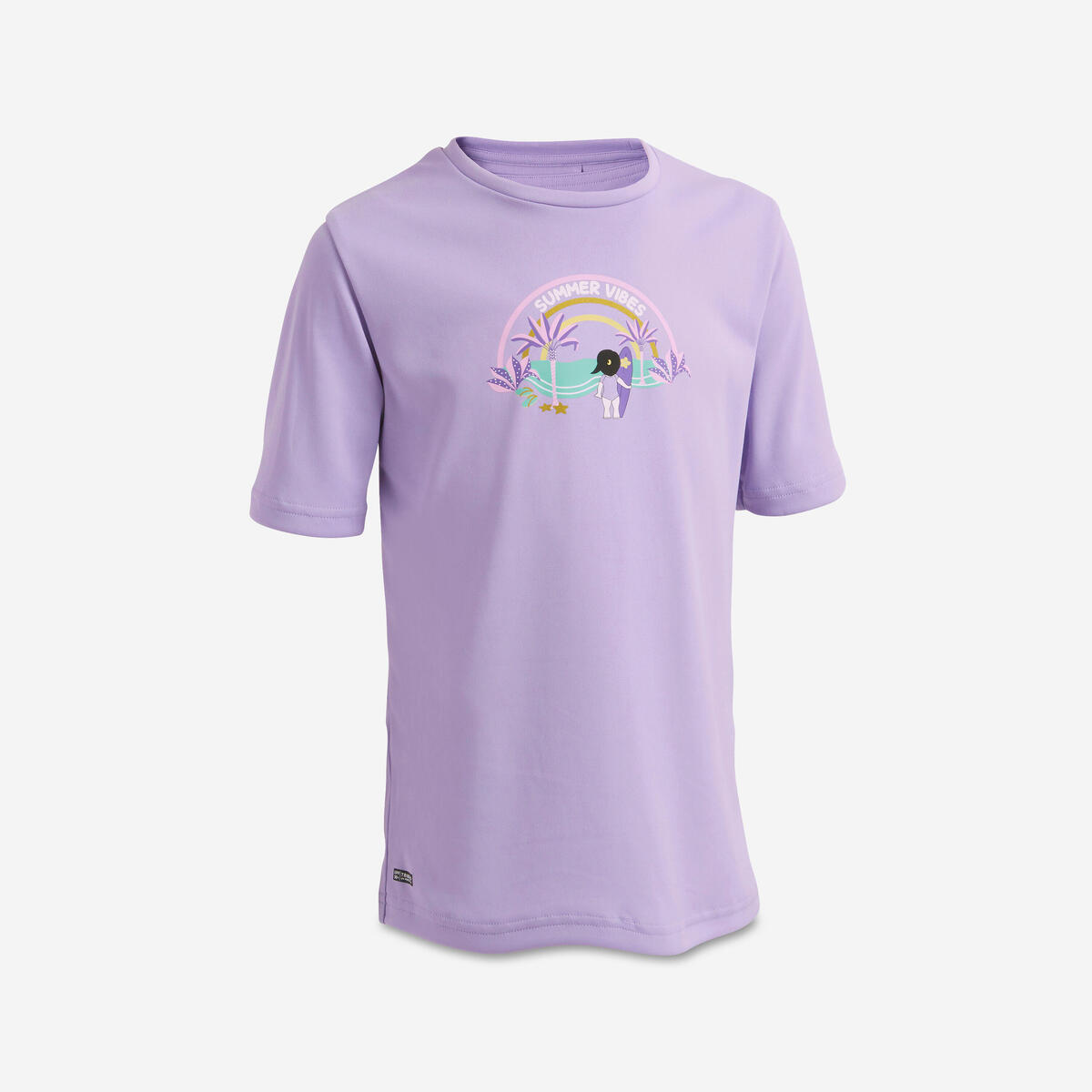 Tee shirt anti UV surf Junior - 100 violet