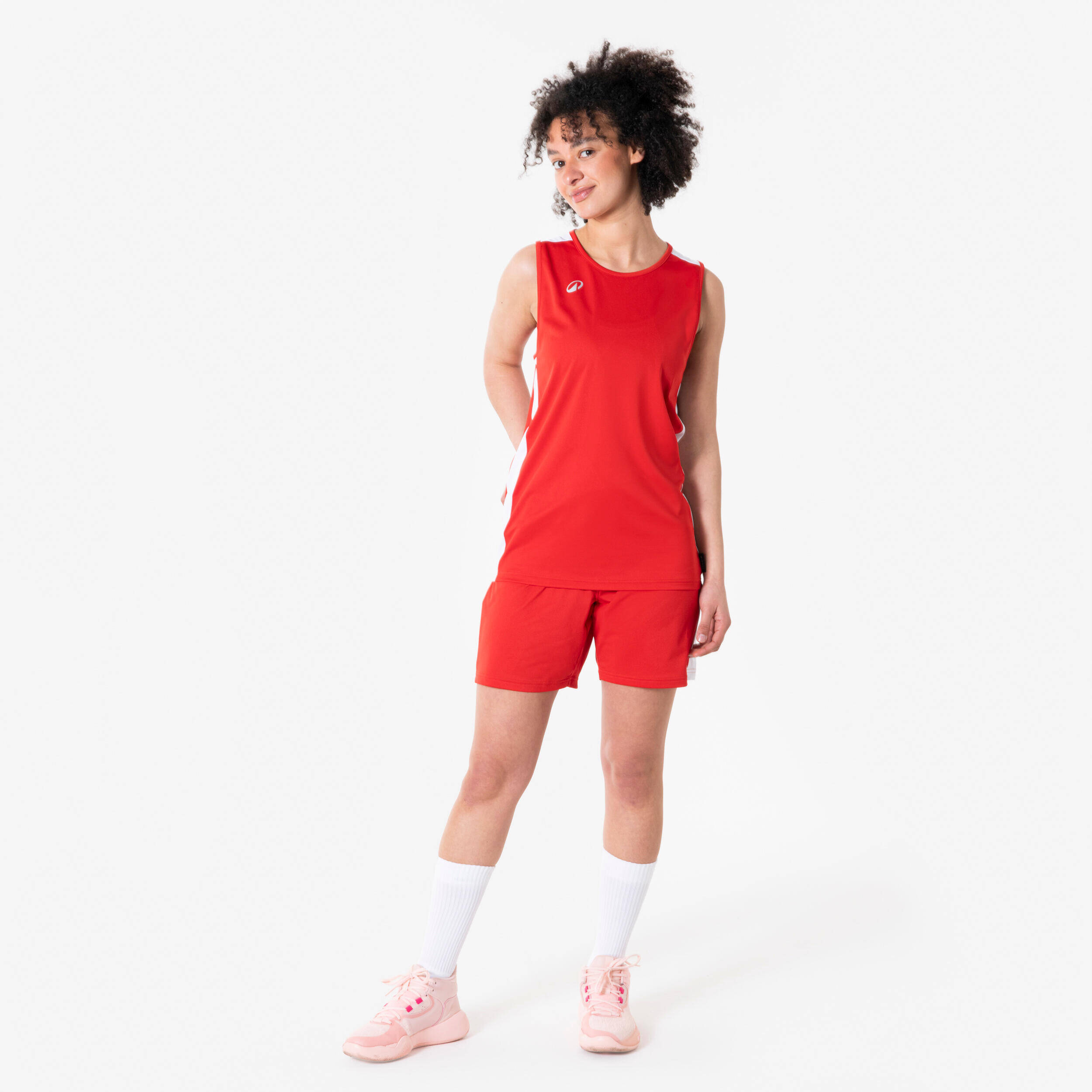 Men's/Women's Sleeveless Basketball Shirt Tank 100 - Red -  2