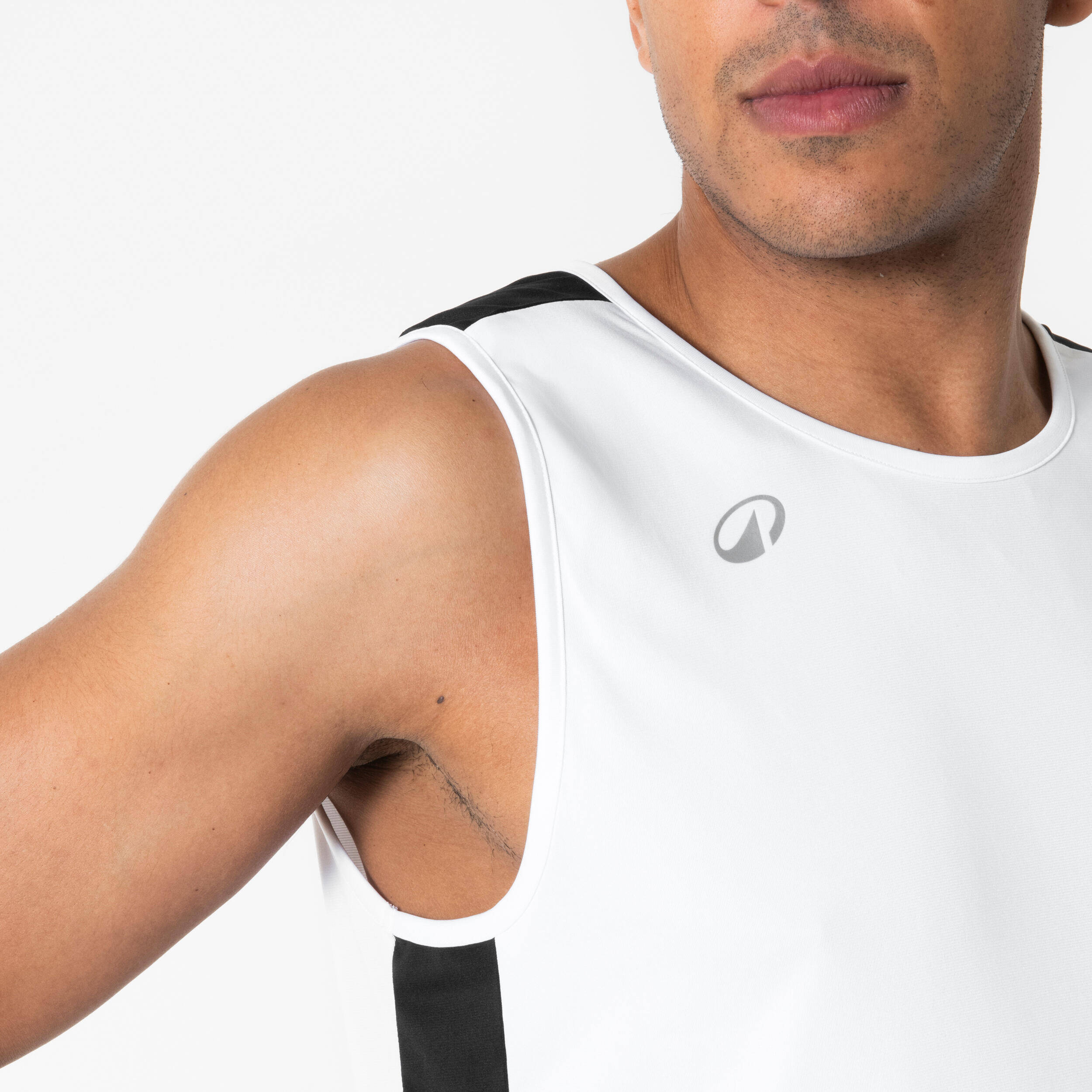 Men's/Women's Sleeveless Basketball Shirt Tank 100 - White -  3