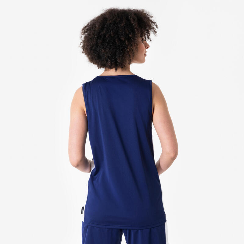 Maillot de basketball sans manche homme/femme - TANK 100 navy