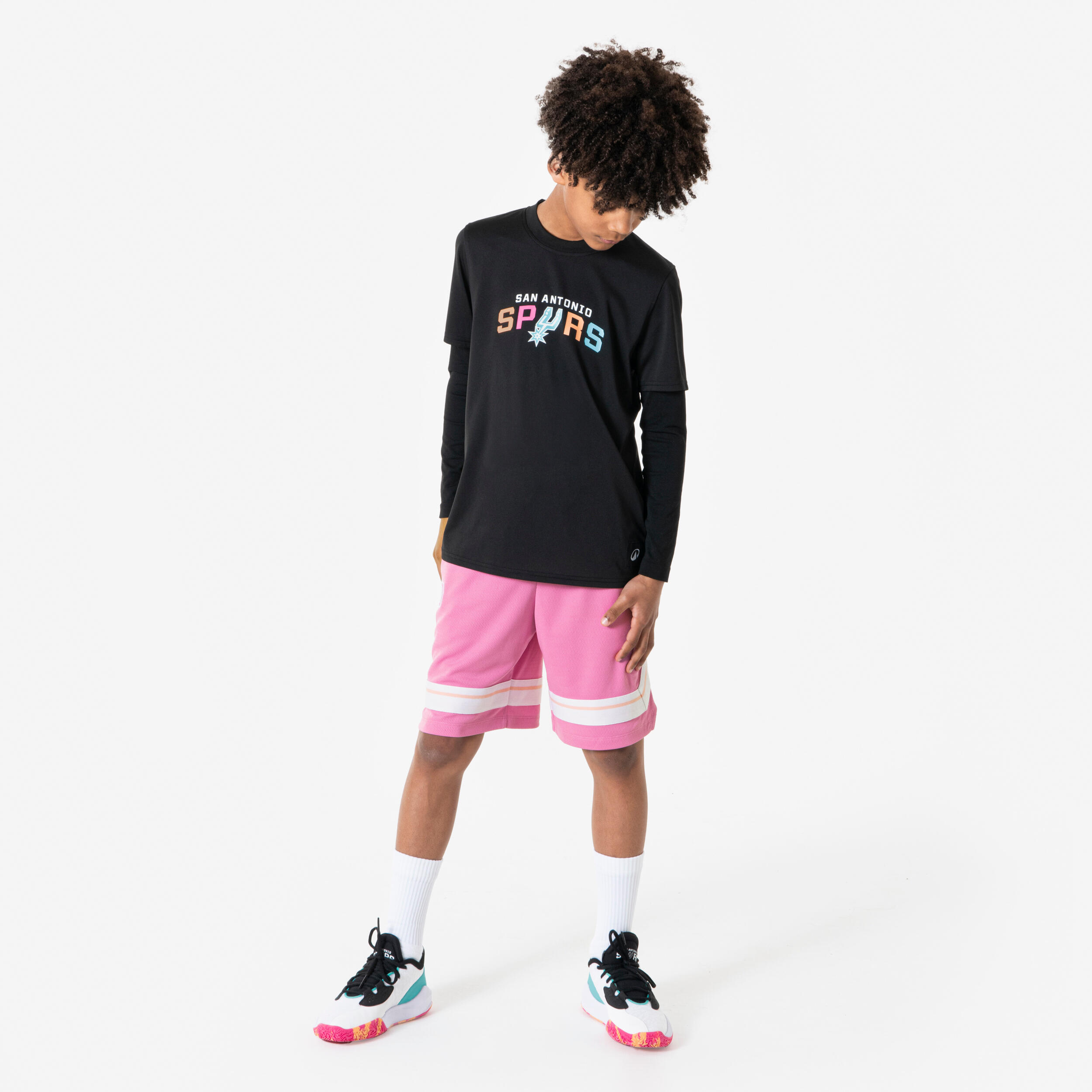 Sous-maillot basketball NBA manche longue enfant - noir 6/9