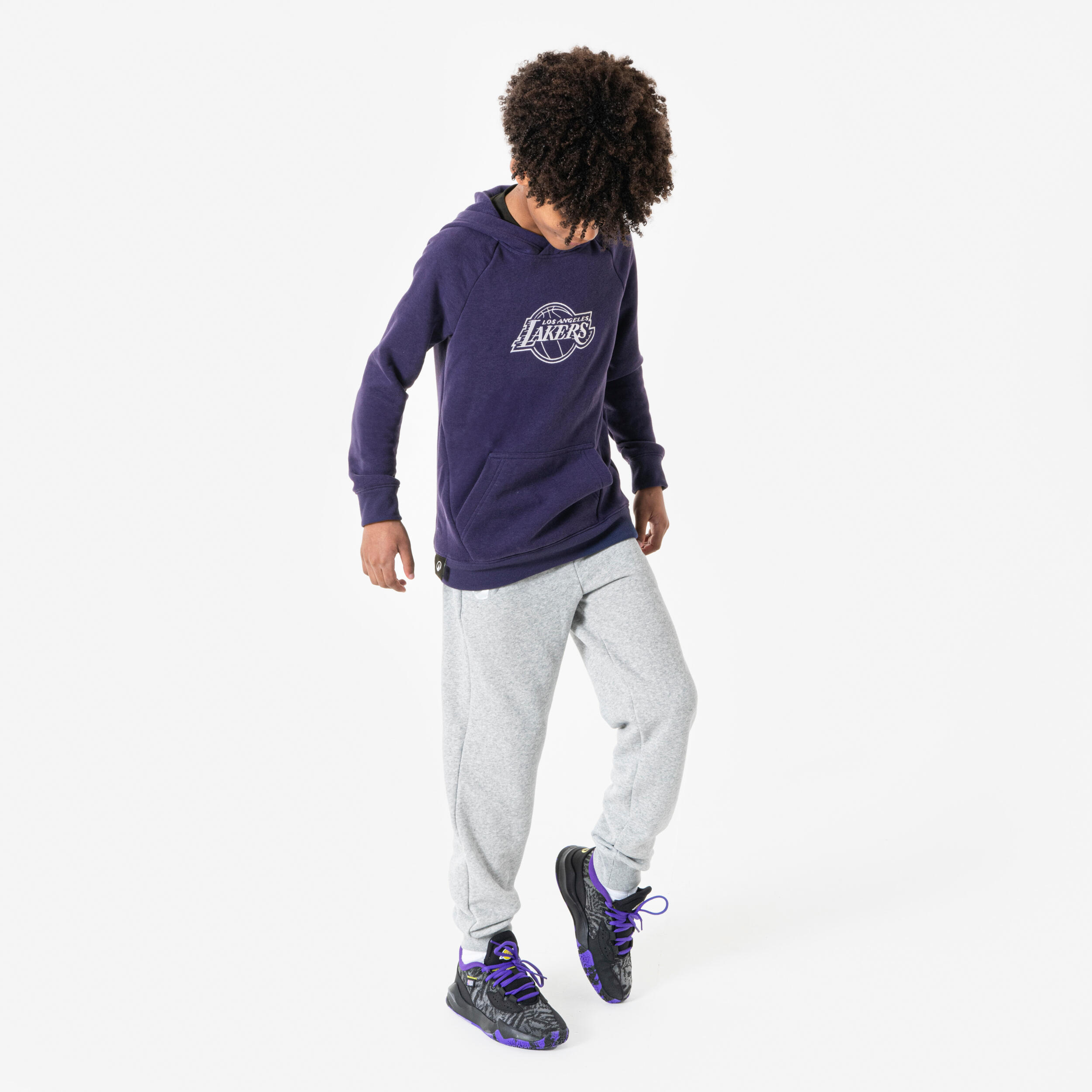 Felpa con cappuccio basket bambino 900 NBA LOS ANGELES LAKERS lilla 2/7