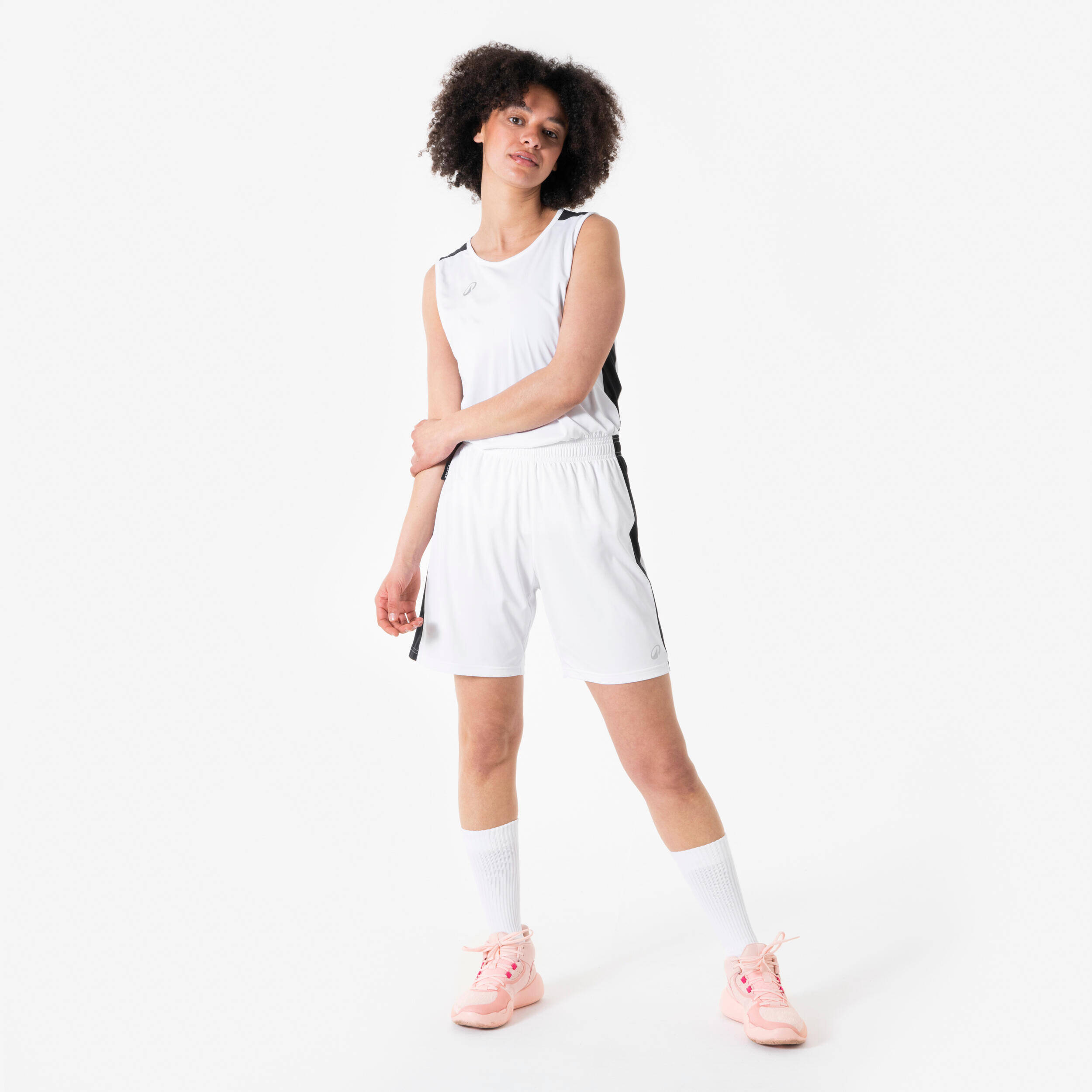 Men's/Women's Sleeveless Basketball Shirt Tank 100 - White -  5