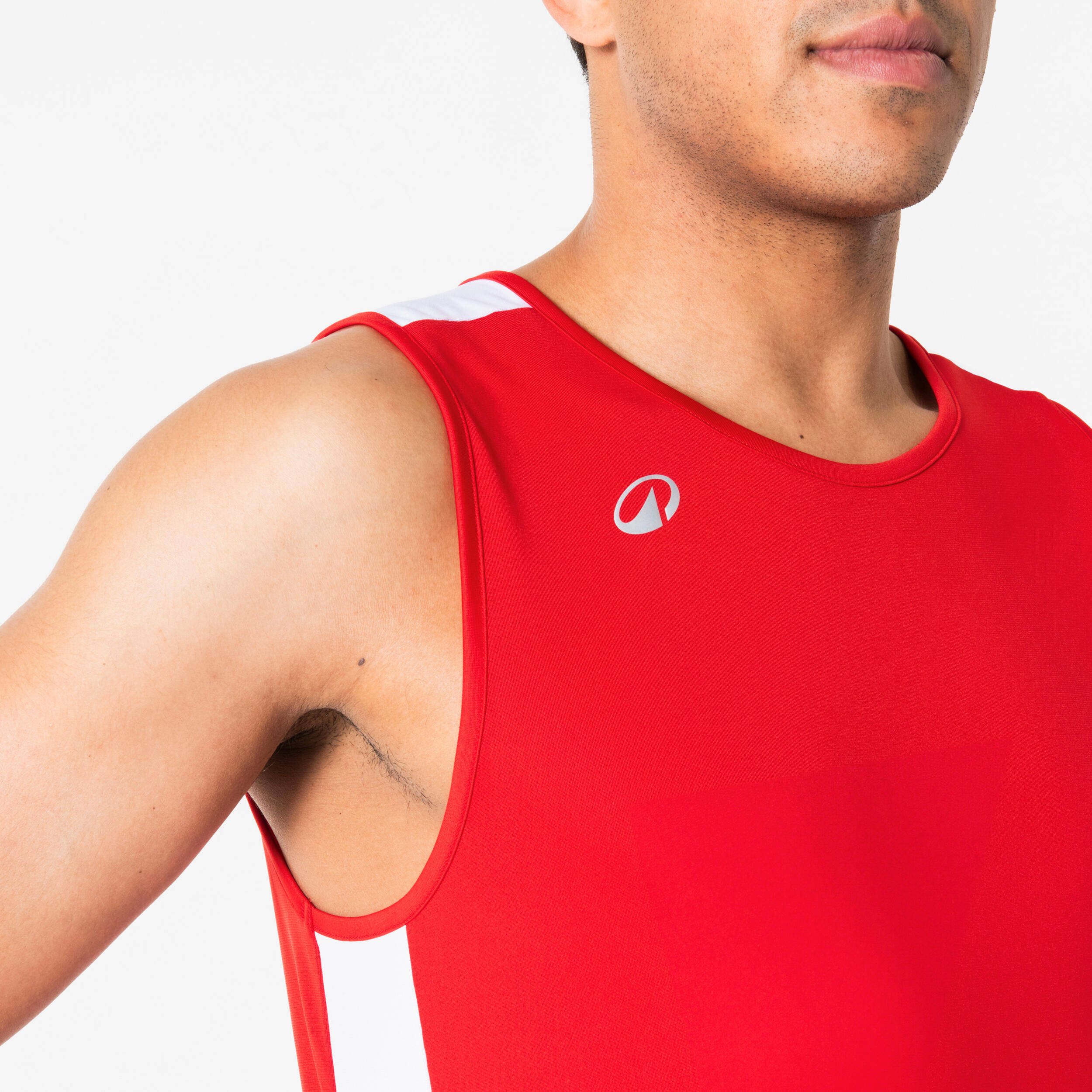 Men's/Women's Sleeveless Basketball Shirt Tank 100 - Red -  3