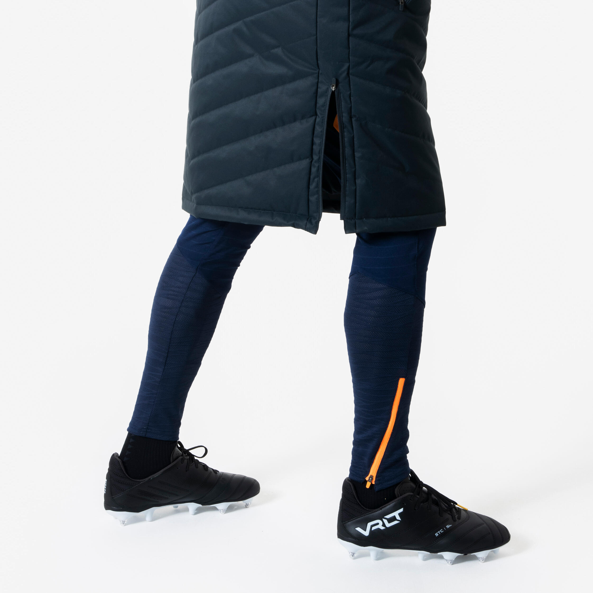 Adult Long Football Parka Coat - Black 6/7